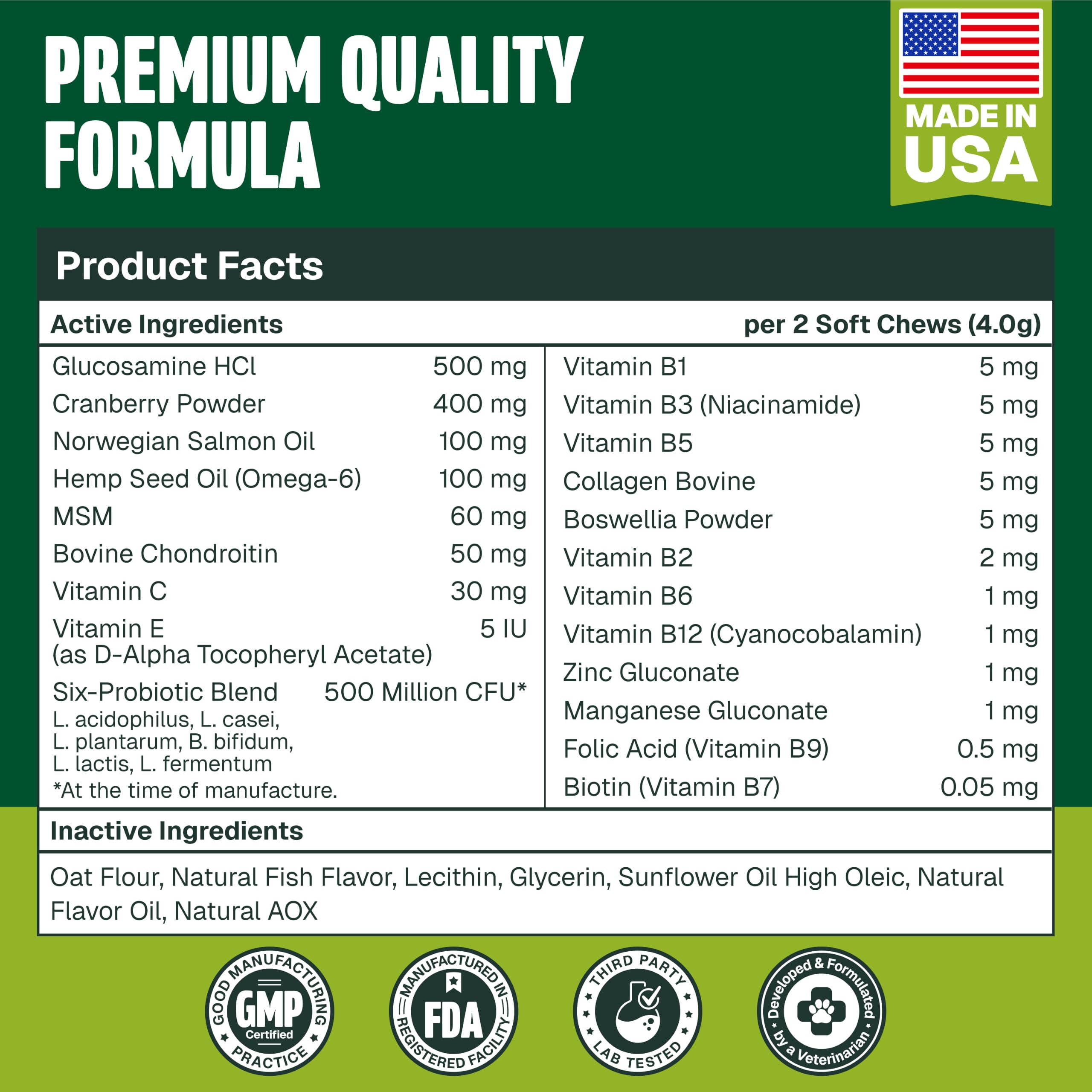 Dog Vitamins and Supplements 250 Chews - 26 in 1 Dog Multivitamin Soft Chews with Glucosamine, Chondroitin, Probiotics, Omega 3 - Hip & Joint, Skin & Coat, Immune Support - Chicken Flavor — Amazon image 7