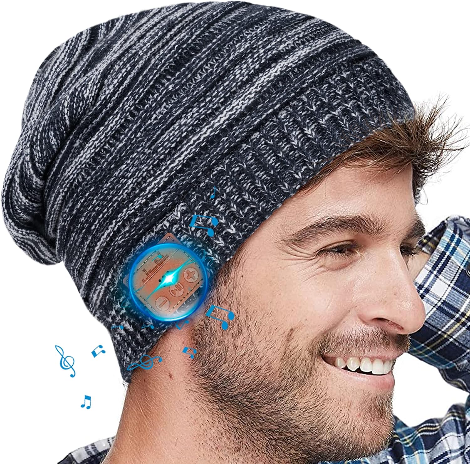 EverPlus Bluetooth Beanie Hat, Gifts for Men, Women with Wireless Bluetooth 5.0, Winter Hat Built-in Detachable HD Stereo Speakers & Microphone, Unisex Music Beanie for Outdoor Sports