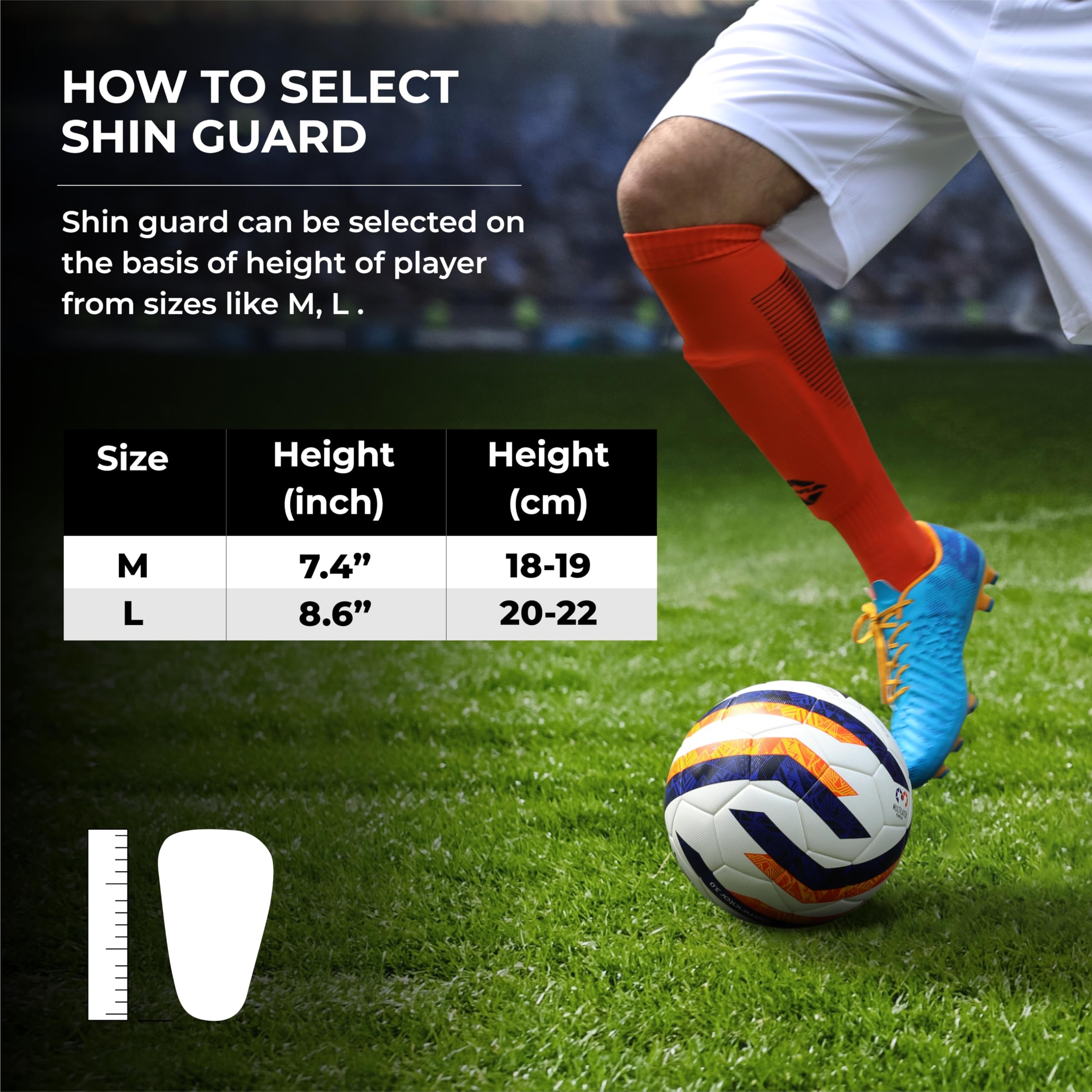 Nivia Ashtang Football Shin Guard with Lycra Sleeve (Large) 2