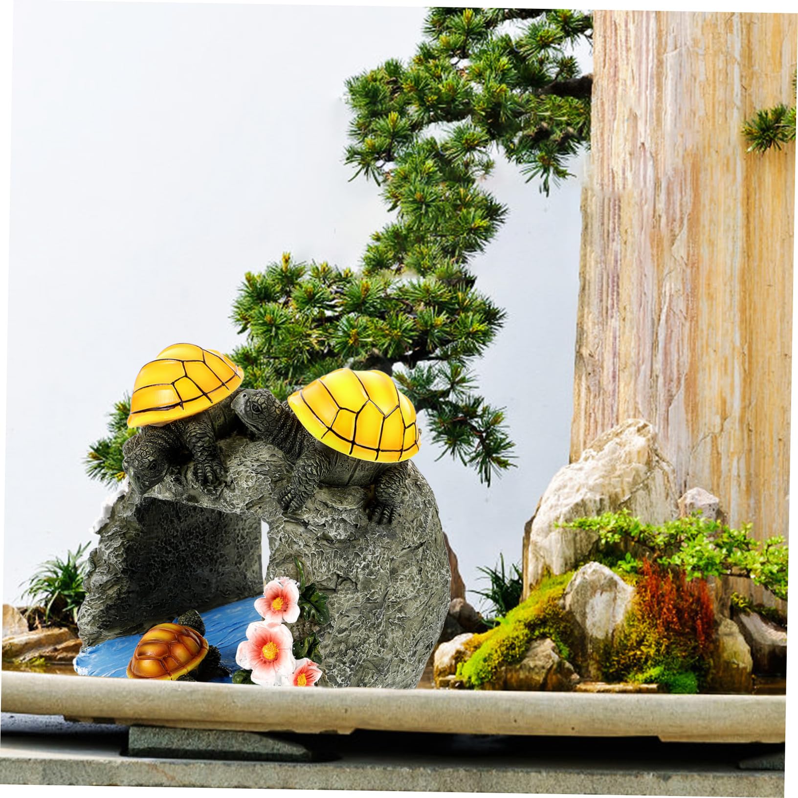 Toyvian Schildkröte Gartenfigur für Fallrohrverlängerung Kreative Skulptur Langlebigem Resin für Dekorative Regenableitung im Außenbereich für Gartenliebhaber