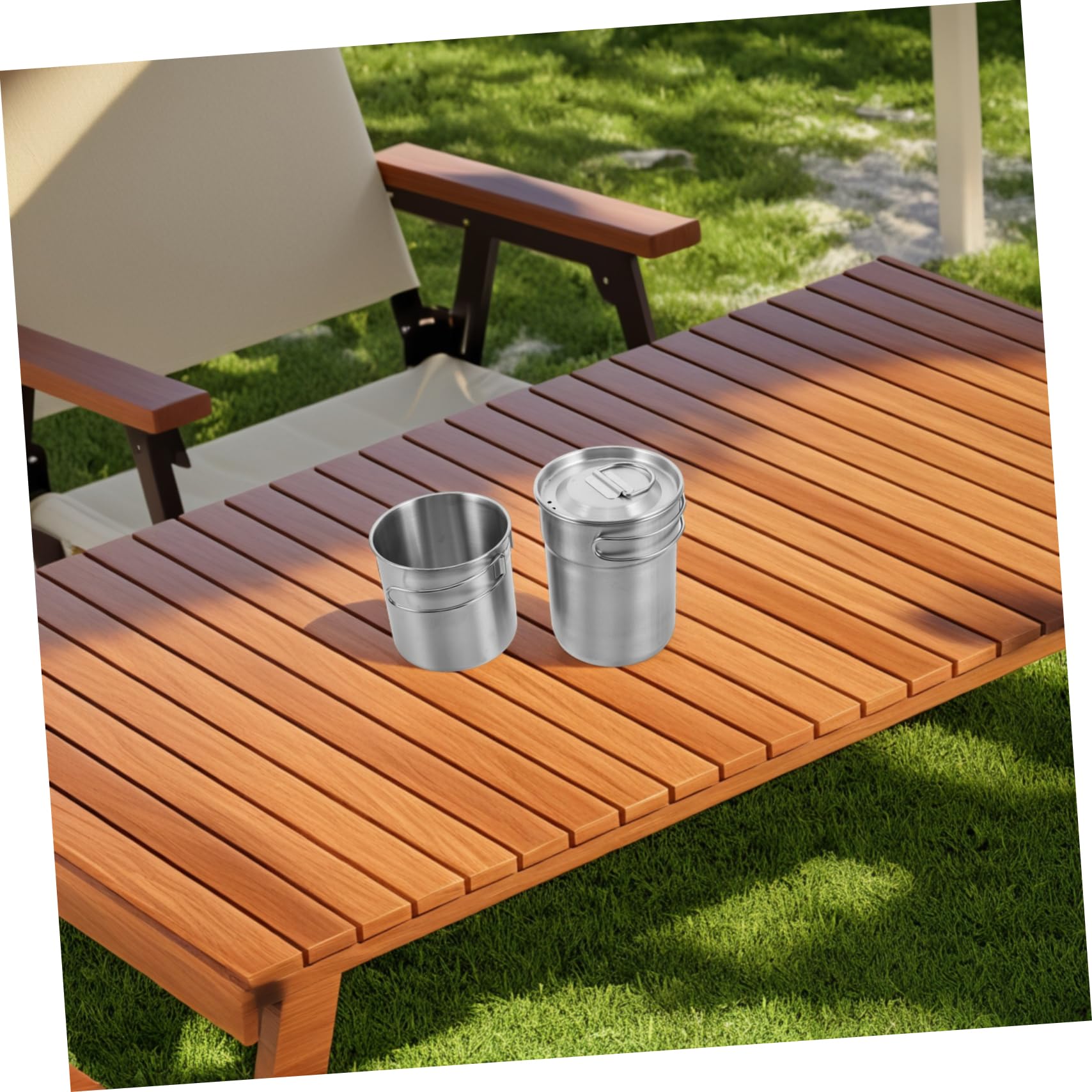 TOYANDONA 2 Pièces Tasses Camping Pliables Acier Inoxydable Poignées pour Cuisine Plein Air Randonnée et Pique Niques Mugs et Empilables
