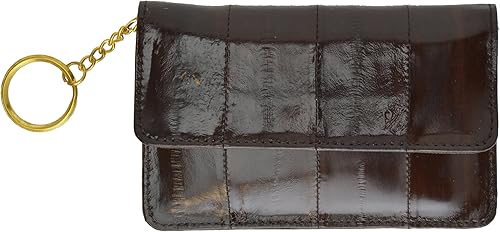 Miniatura 2 de Marshal Eel Skin - Cartera de cuero suave con llavero, Marrón