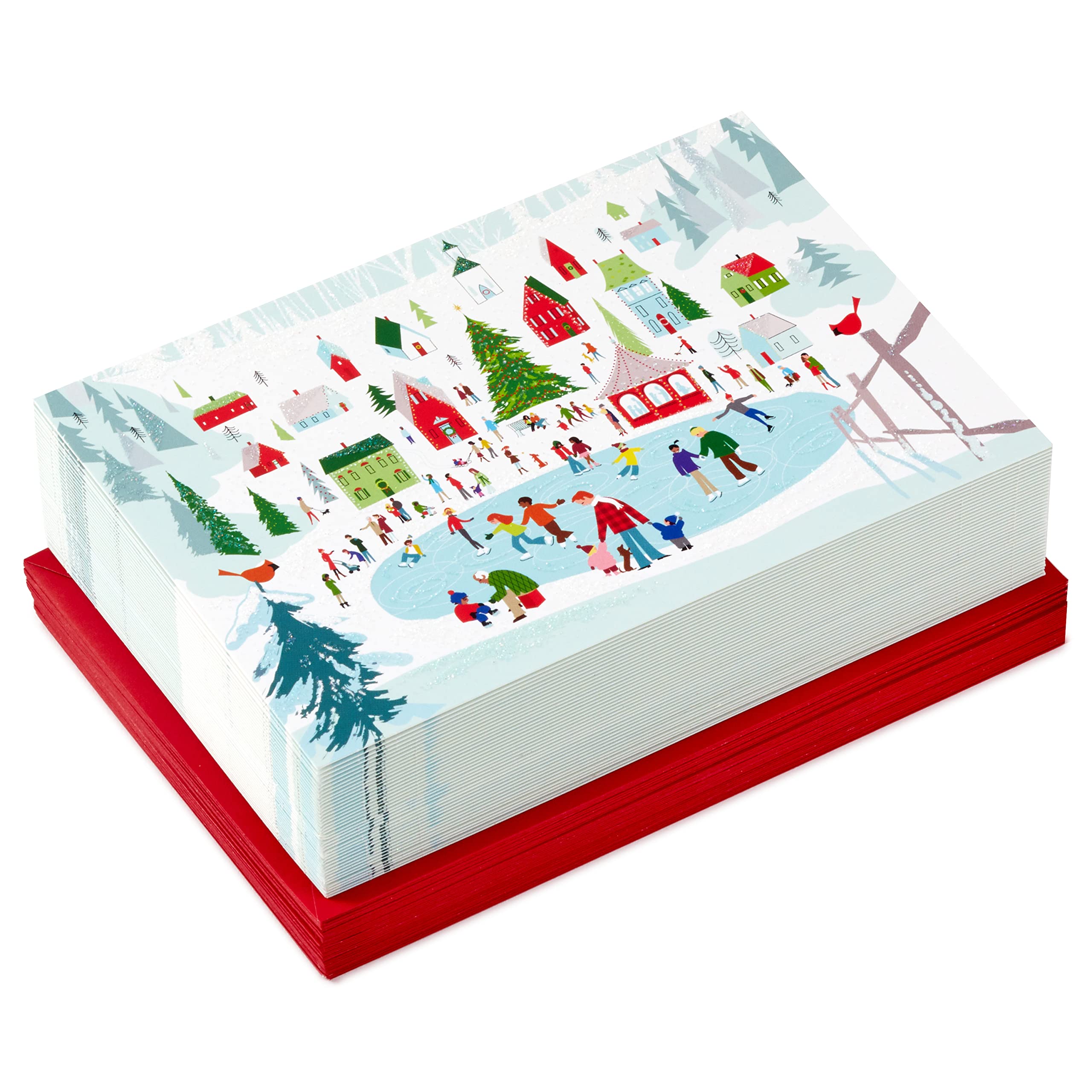 Hallmark Boxed Holiday Cards, Snowy City (40 Cards with Envelopes), Multi, 5 inches x 7.2 inches - Image 3