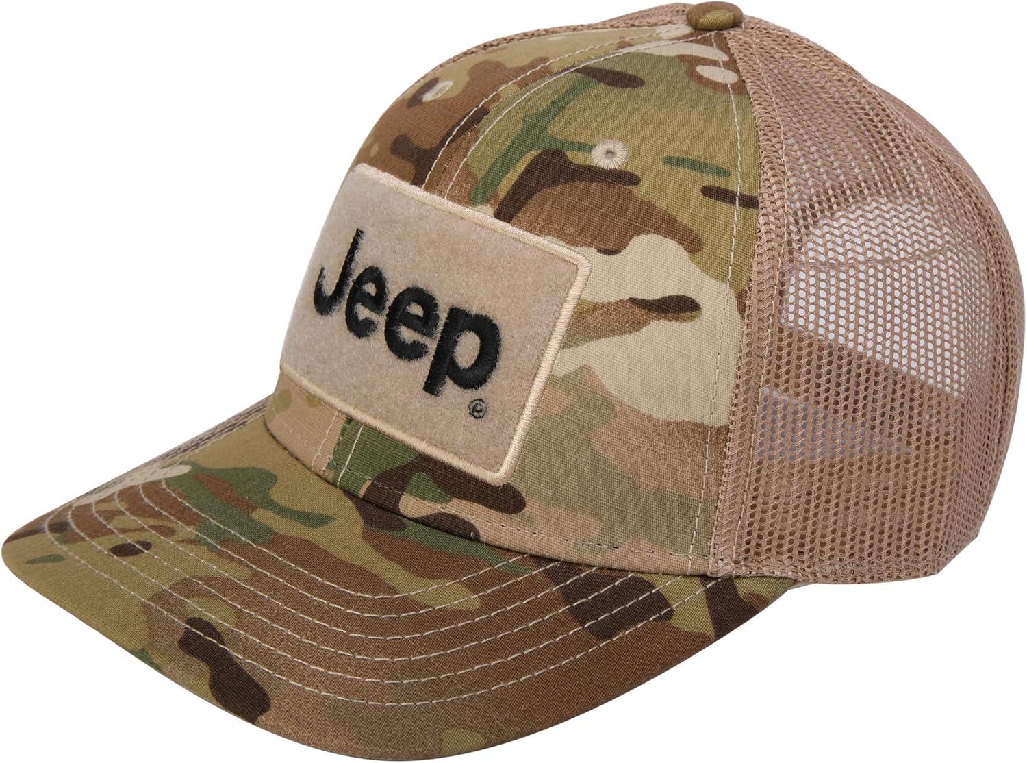 Jeep Text Logo Camo Pattern Hook and Loop Tactical Snapback Hat - Image 2