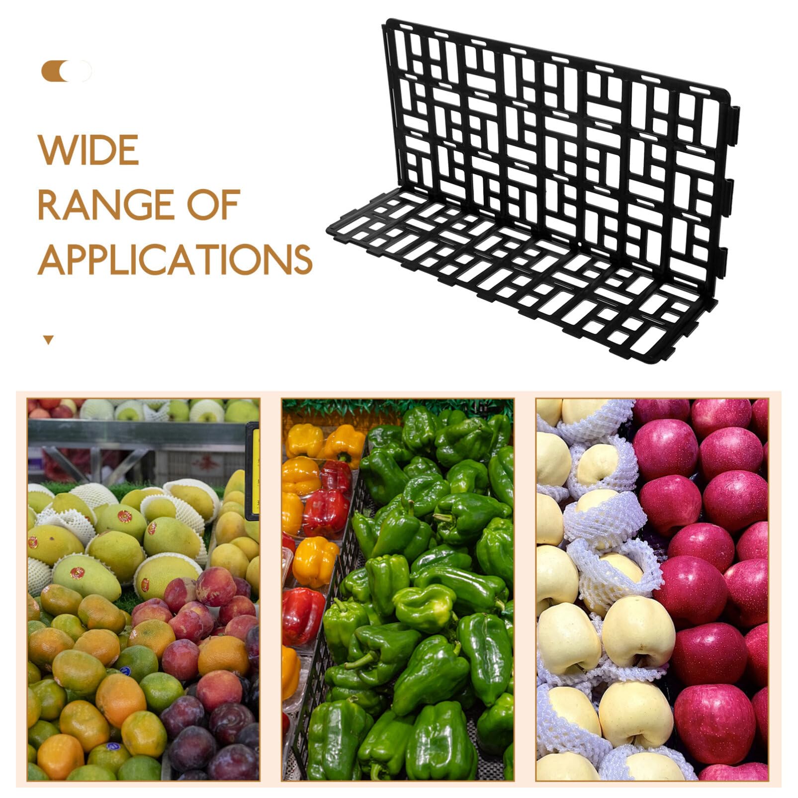 SOLUSTRE Fruit Display Rack Baffle Fence Fresh Food Display Rack Sturdy Plastic Guardrail for Supermarket