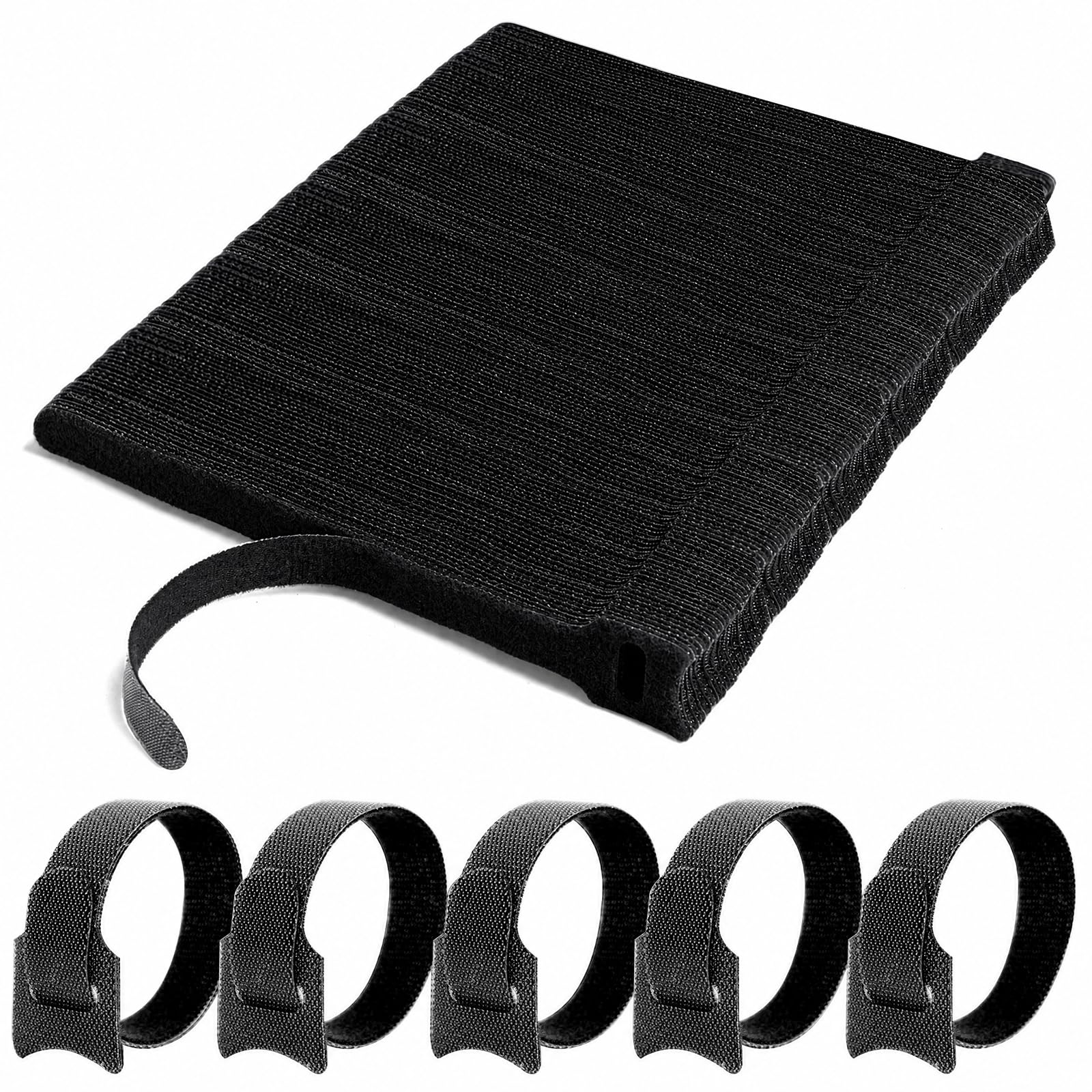 TQIOQIY 240PCS 6 Inch Cable Ties, Reusable Cable Ties with Hook and Loop Design, Cord Organizer, Cable Management System for Home Office
