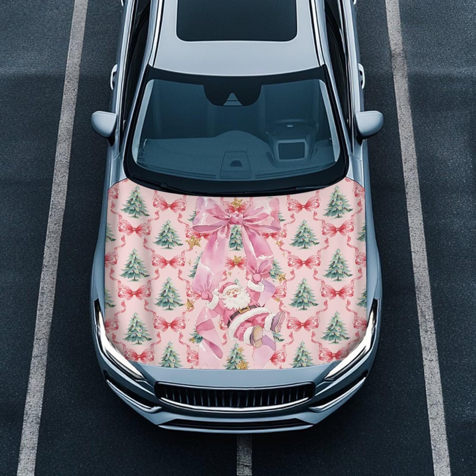Renewold Christmas Hood Covers for Cars Easy Install Holiday Hood Cover