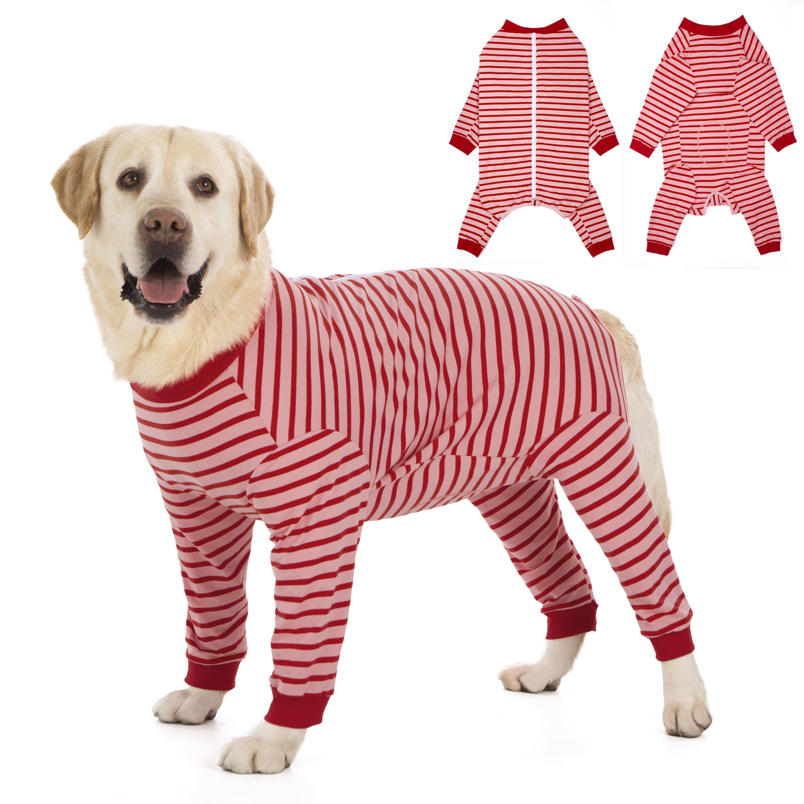 Yeapeeto Dog Onesie Surgery Recovery Suit for Large Medium Bodysuit Dogs Pajamas PJS Full Body for Shedding, Prevent Licking, Wound Protection, Cone