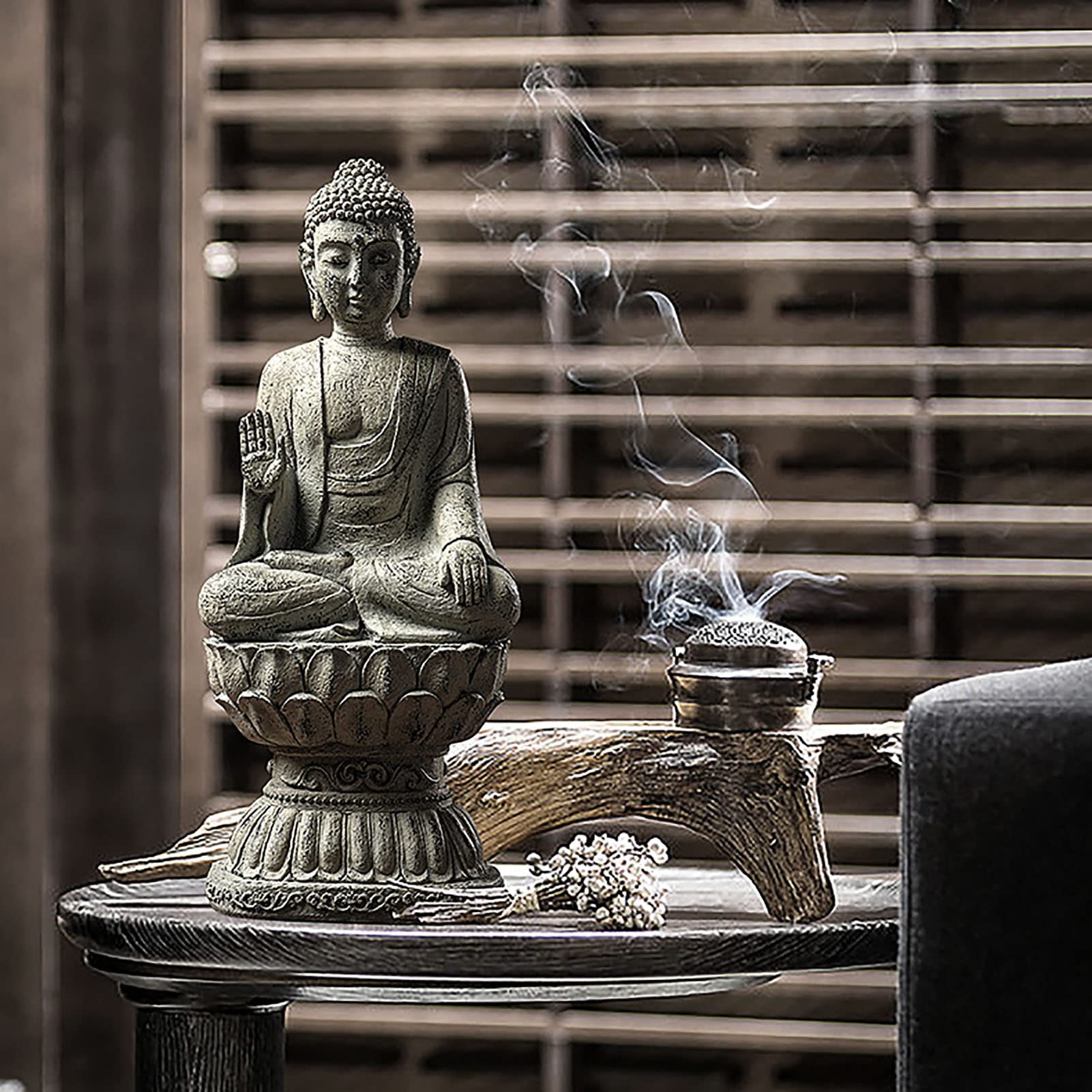 Amazon.co.jp: 仏 像 彫刻,仏像フィギュア 仏聖なる 装飾 座って 図 禅