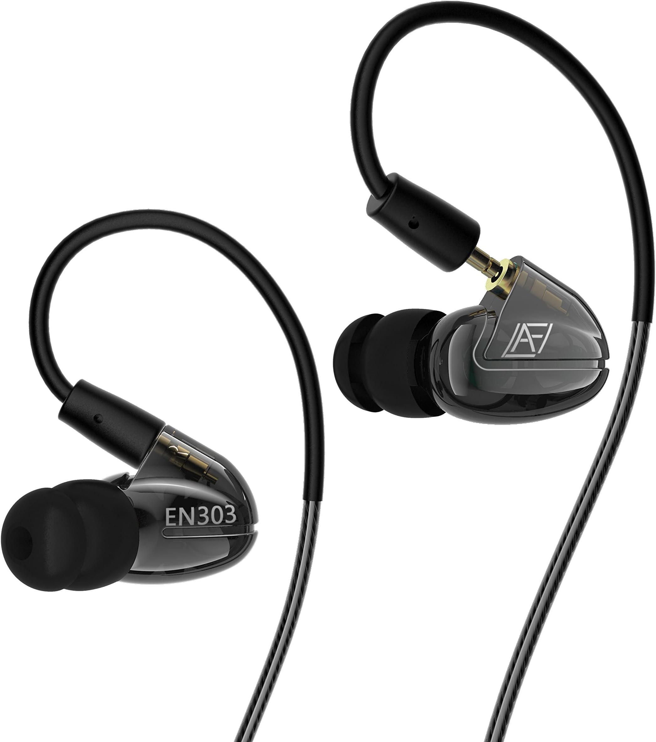 Wired Sport Over-Ear Earphones, Earhook Earbuds w/Noise Isolating Volume Control Mic for Running, Workout, Gym, Black