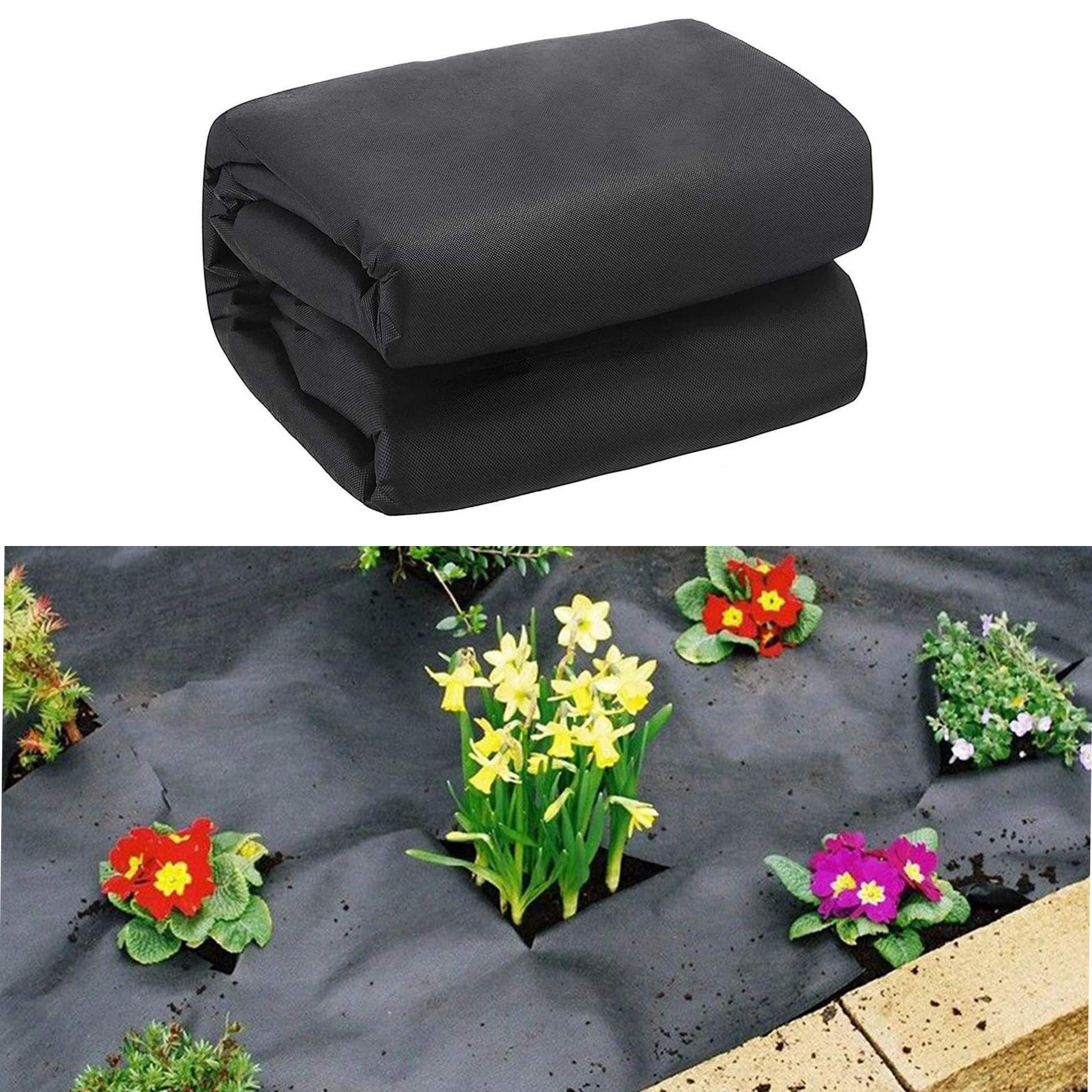 ADEPTNA Premium Weed Control Membrane Fabric 8m X 1.5m with 50 Pcs Heavy Duty Galvanised Steel U Pegs(8M X 1.5M)