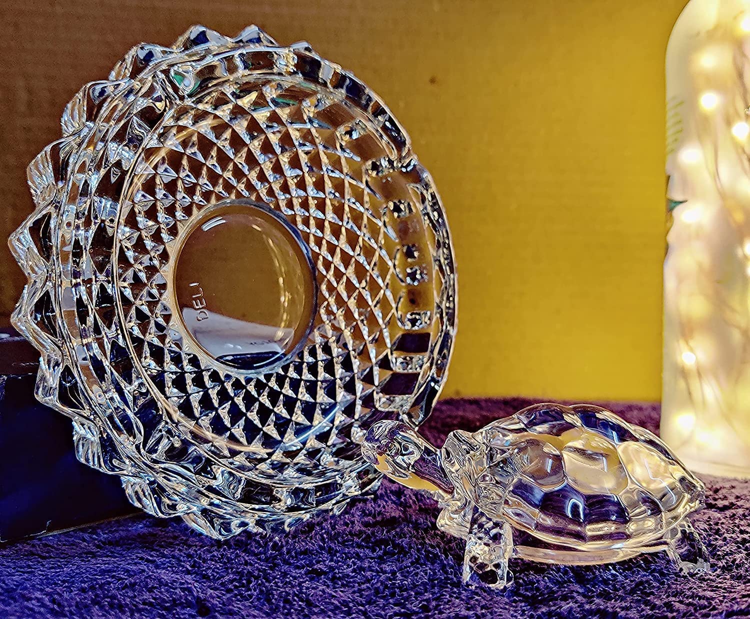 Crystal Glass Turtle Ashtray with Lid | Decorative Ashtray & Trinket Bowl for Home, Office & Table Décor | Premium Clear Glass Showpiece-picture-10
