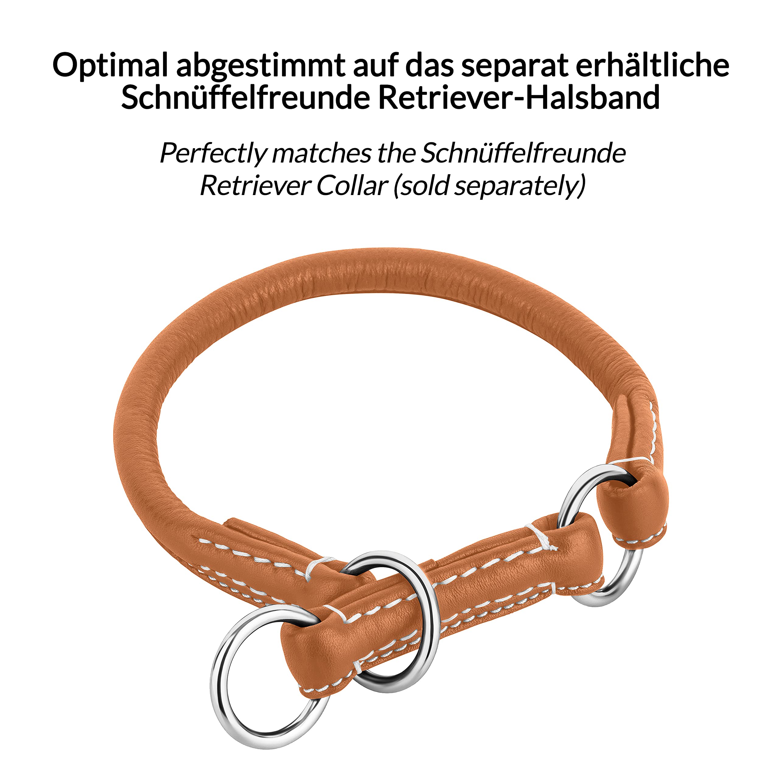 Hundeleine aus Leder für kleine und große Hunde I Führleine Hund I 2m Leine verstellbar, rund I Beige