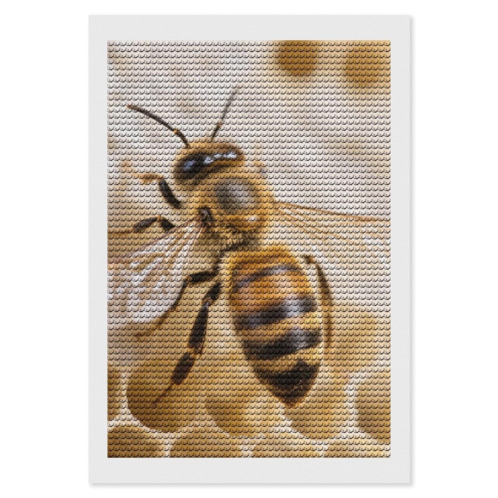 DWVTSLH Honey Bee Diamond Painting Kits for Adults, Personalized Diamond Photo Art Full Drill, DIY 5D Diamond Art Painting Kits for Beginners, Home Wall Decor 8"x12"