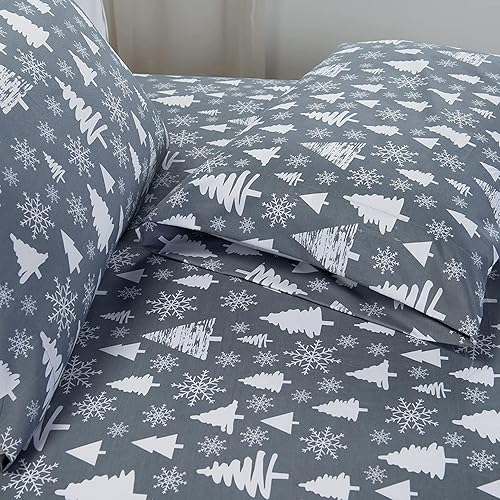 Vista 132 de Elegant Comfort Sábanas suaves de lujo con patrón navideño 1500 microfibra de calidad hotelera de alta calidad, suavidad, resistente a las arrugas