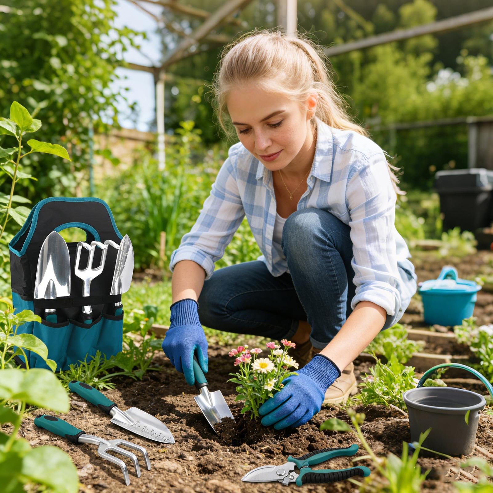 Set Di Attrezzi Per Giardinaggio Manuale Uittrek Evenement Benodigdheden | Attrezzi Manuali Giardino Per Piantare E Scavare Per Piante Bonsai e Cura Indoor, Lavorazione Terreno