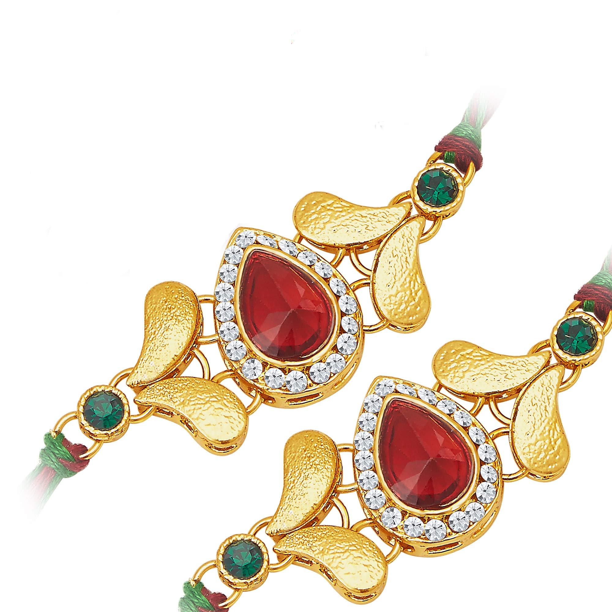 Sukkhi Rakhi Majestic Kundan Rakhi Combo & Designer Gold Plated Premium Rakhi for Brother, Roli Chawal & Greeting Card|Rakhi for Bhaiya|Rakhi for MEN|Kundan Rakhi|Rakhi Combo-Set of 2 |CB73471) (B07FLFSKRR) Amazon Price History, Amazon Price Tracker