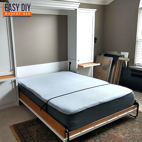 Miniatura 36 de Murphy - Kit de herrajes para cama de tamaño individual, cama plegable de pared para habitación de invitados, fácil de construir, fabricado en