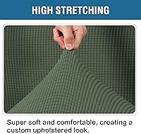 Vista 6 de H.VERSAILTEX Funda otomana rectangular de ajuste de longitud de 29 a 34 pies, funda para reposapiés, fundas protectoras para reposapiés, con tela