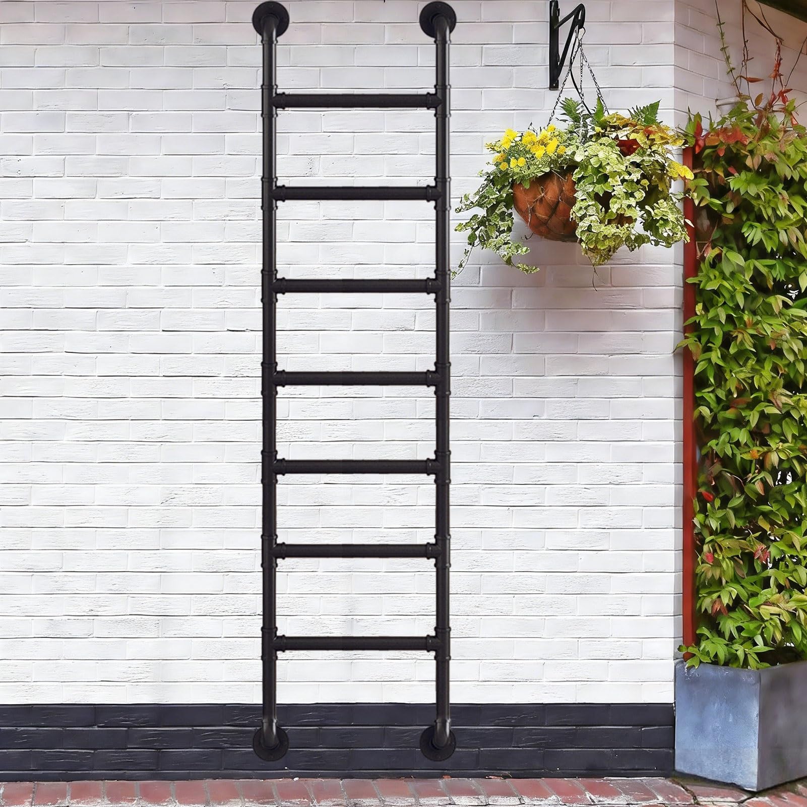 Escalera de pared para ático de metal resistente con diseño compacto para desván