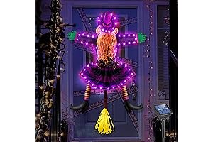 43 Inch Tall Giant Halloween Porch Crashed Witch Decoration