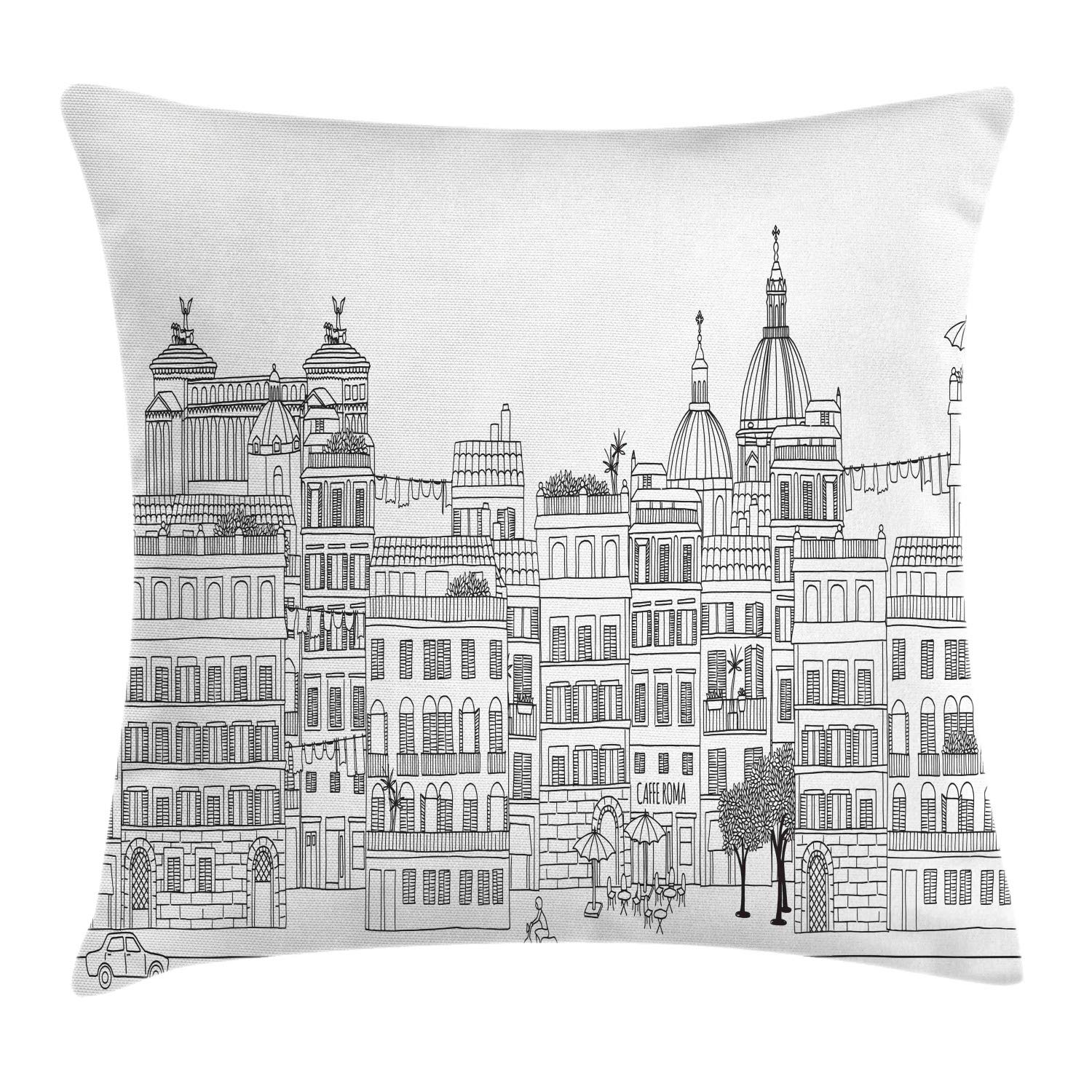 ABAKUHAUS New York Federa Fodera Cuscino, grattacieli Urbani, Copricuscino Quadr