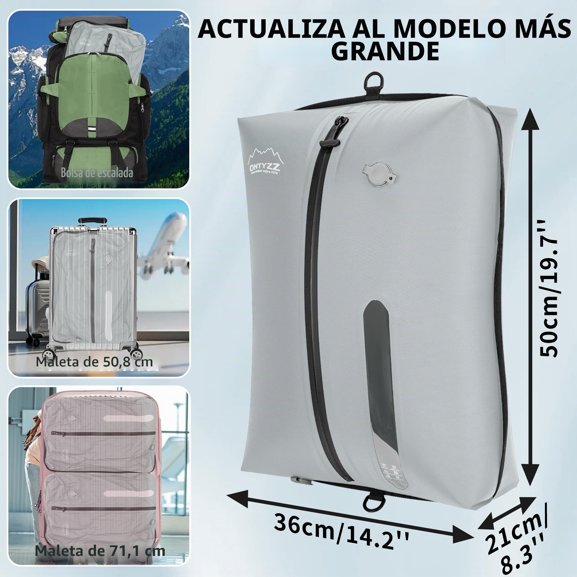 Bolsas de Vacío para Ropa Reutilizable TPU Bolsas Vacio Ropa Viaje con Cremallera Impermeable Organizadores para Maletas para Maleta Mochila Equipaje de Mano Bolsas Ahorradoras de Espacio