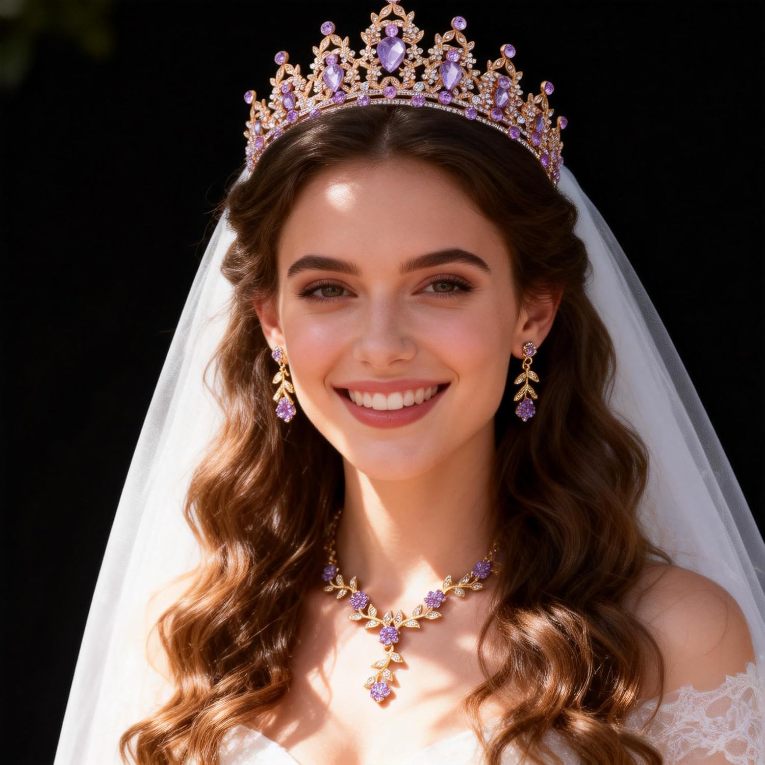 Kamirola Tiaras and Crowns for Women,Tiaras Earrings Necklace, Crystal Bridal Jewelry Set, Costume Party Halloween Prom Pageant Jewelry for Women(TR45)