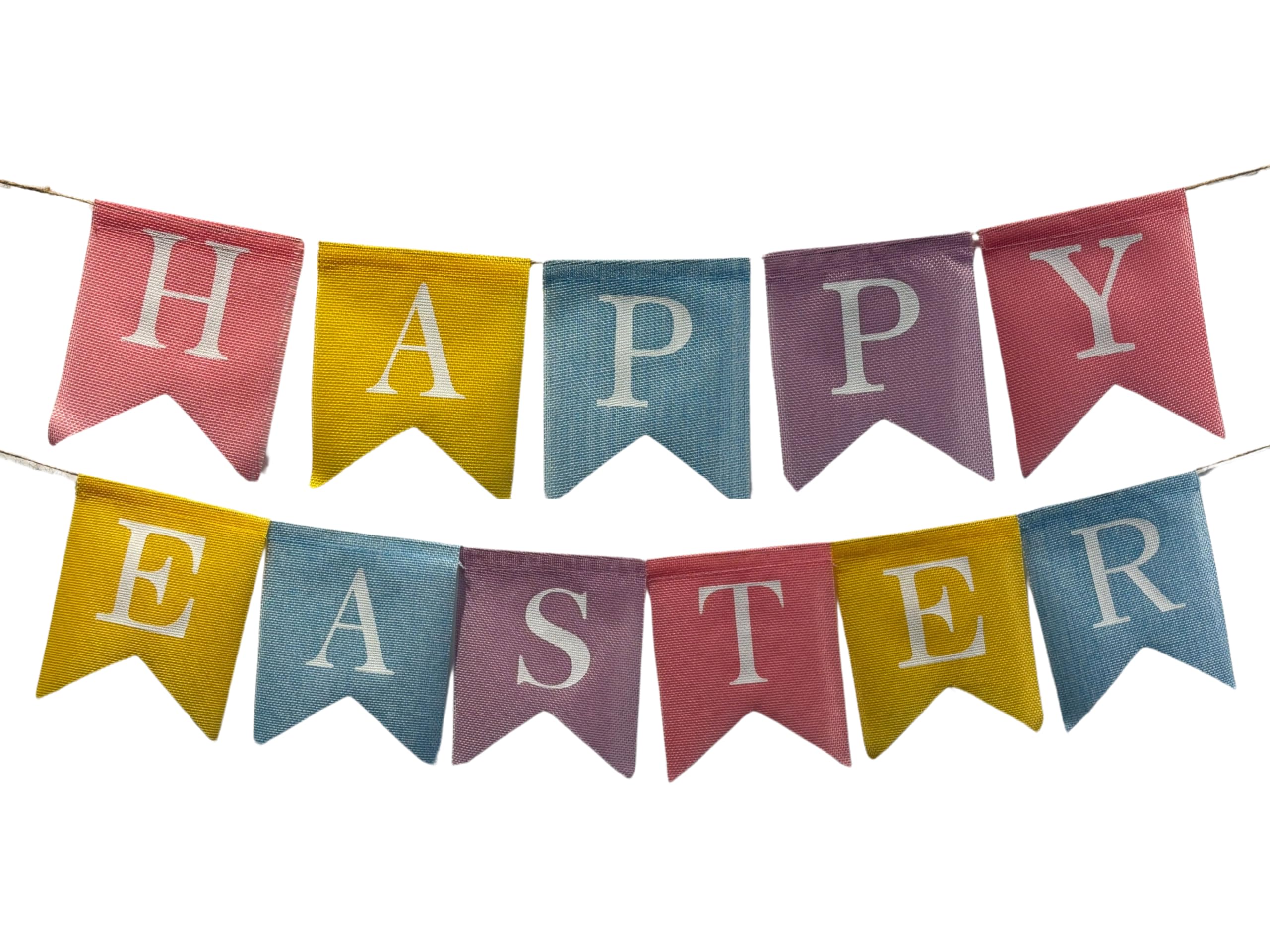SwiftPick Home Happy Easter Hessian Banner | 2 Meters | Multicoloured Easter Bunting Garland Decoration | Easter Party Supplies