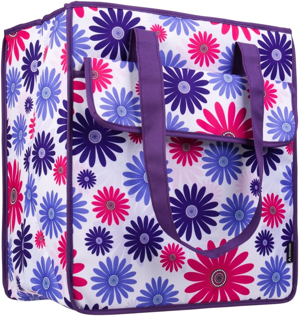 Avery Barn Adult Insulated Cooler Bag for Men & Women, Soft Beverage Tote for Lunch Golf & Groceries - Pink Blue Flowers