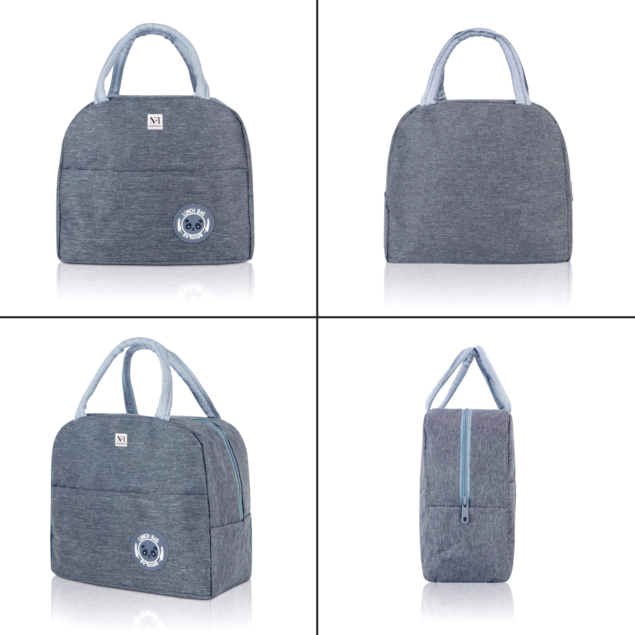 NFI essentials Insulated Lunch Bag for Men Women, Tiffin Carry Bag Travel Lunch Box Organizer for Office, School, College, Leak-Proof Lunch Cooler Bag 3
