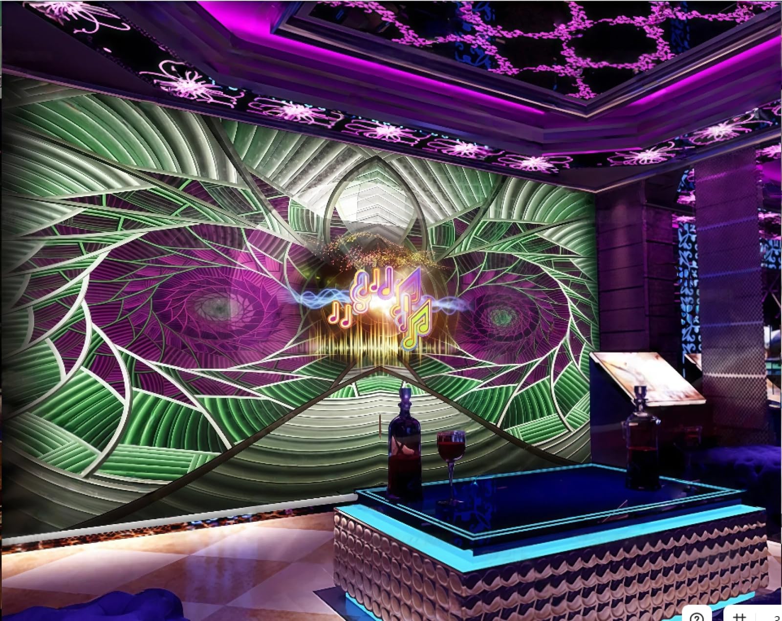 Tapeta moda przestrzeń muzyka fajna sztuka motyw klub nocny bar zachodnia restauracja tło fototapeta popołudniowa herbata kawiarnia tapeta 3D, 300 x 210 cm