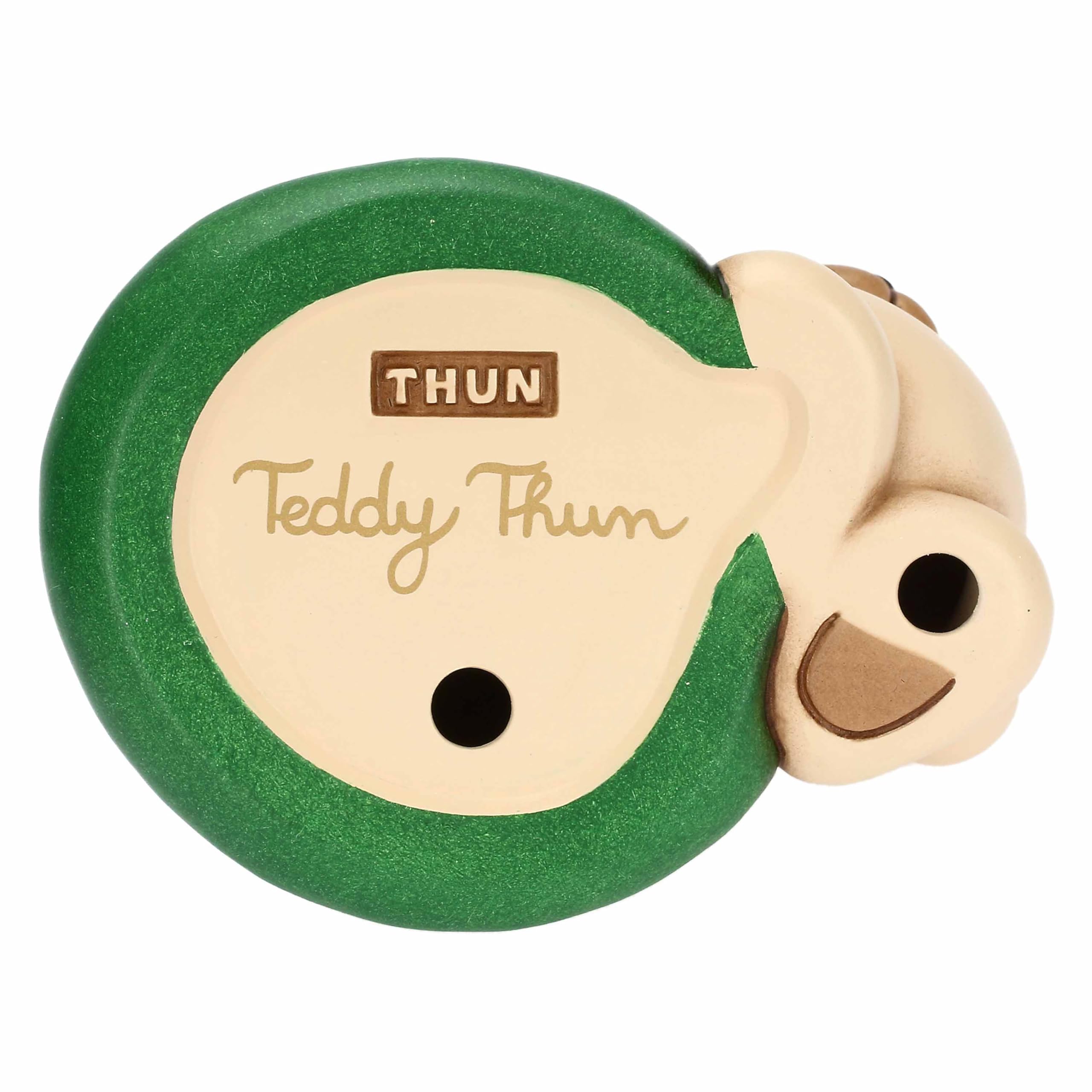 THUN, Teddy con árbol de Navidad de cerámica, colección de Navidad, Coleccionable, Regalo para Navidad, 12 x 9 x 10,5 cm