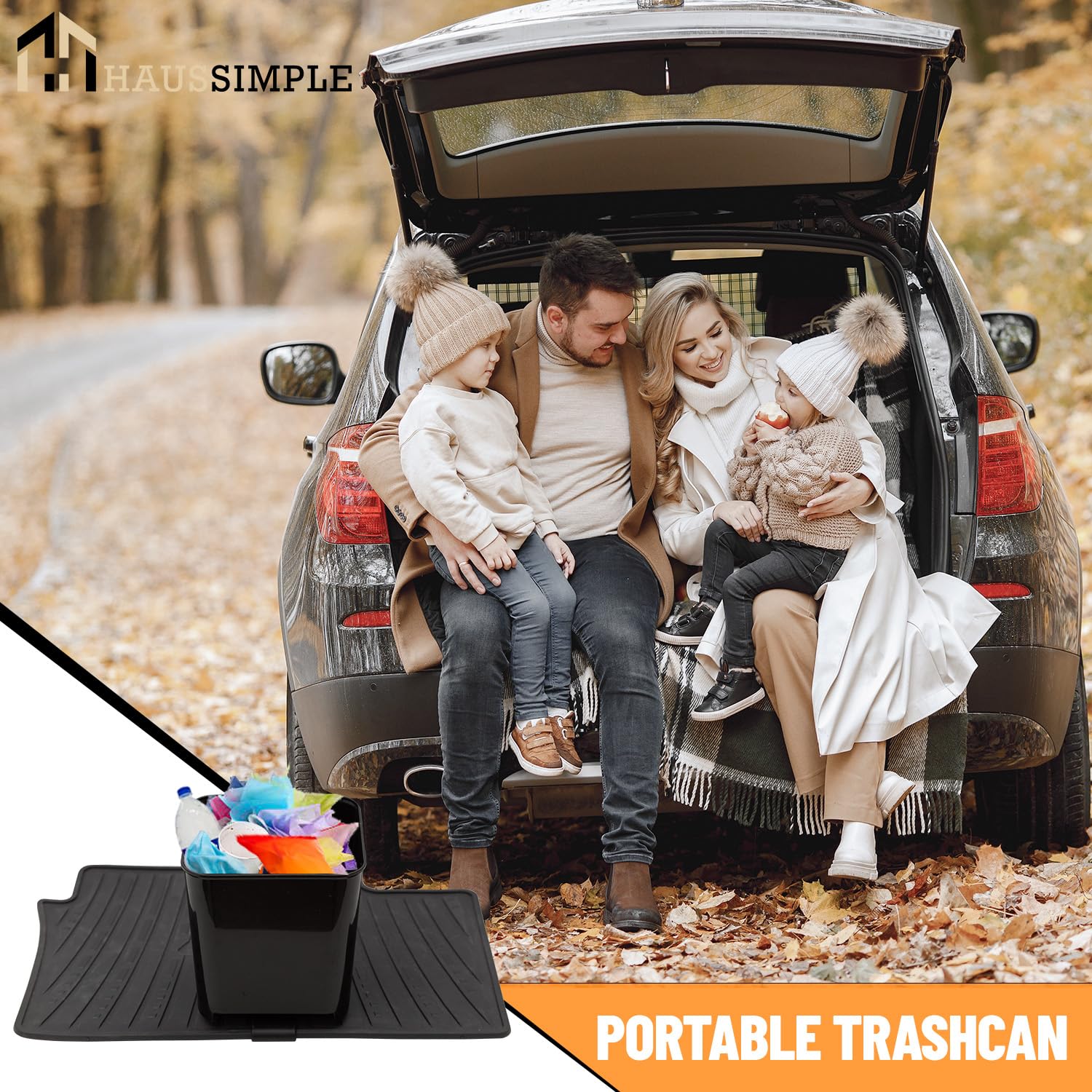 Pattumiera Per Auto Haussimple In Plastica, 3,2 Litri, Antiribaltamento, Con Strisce Magiche, Rosa, Organizer Per Rifiuti In Auto