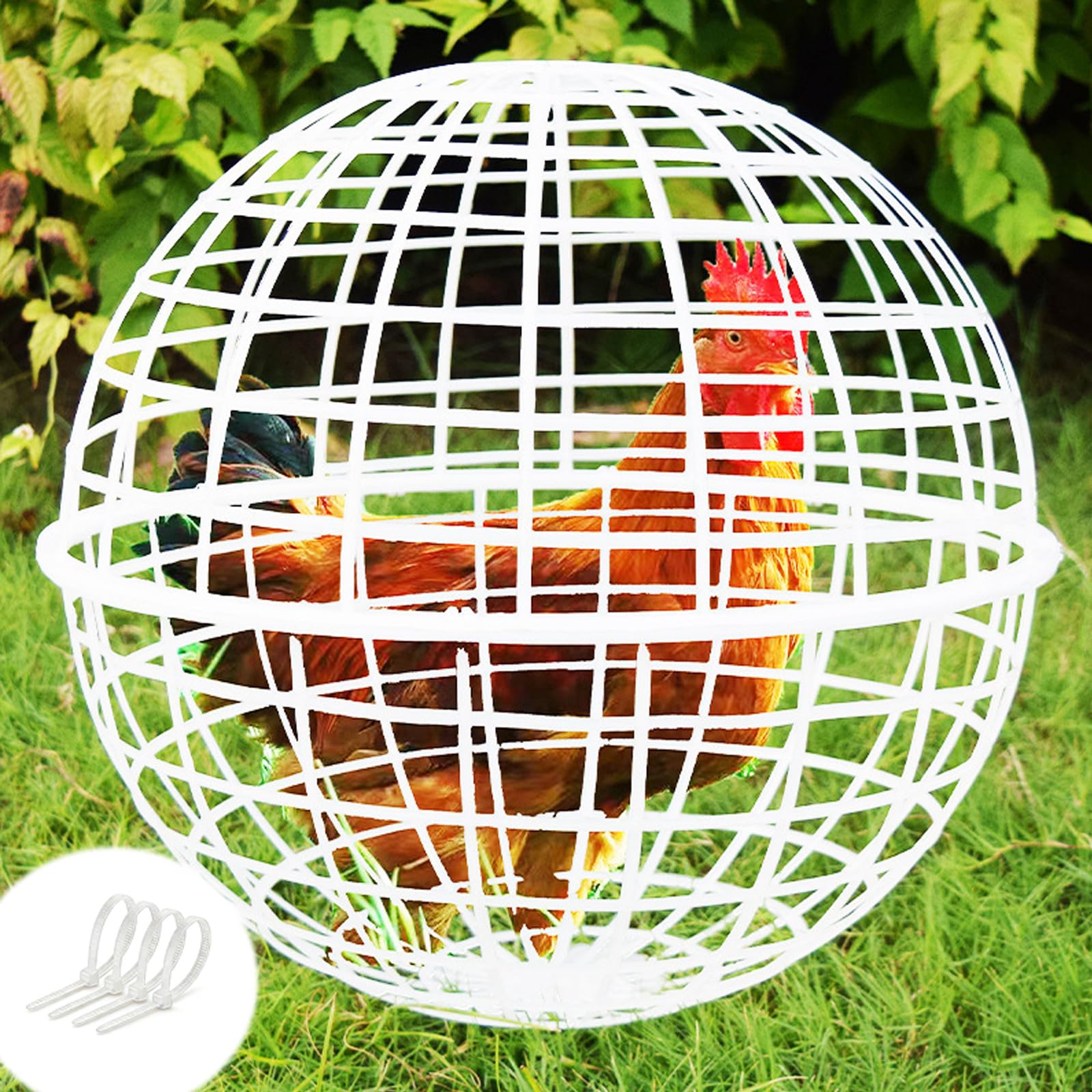 Rolling Chicken Coops, Chicken Ball Cage or Chickens Rabbits Birds Pigeons, Outdoor Farm Portable Round Coop - Prevents Dog Bites (1PC - 15.75in/40cm)