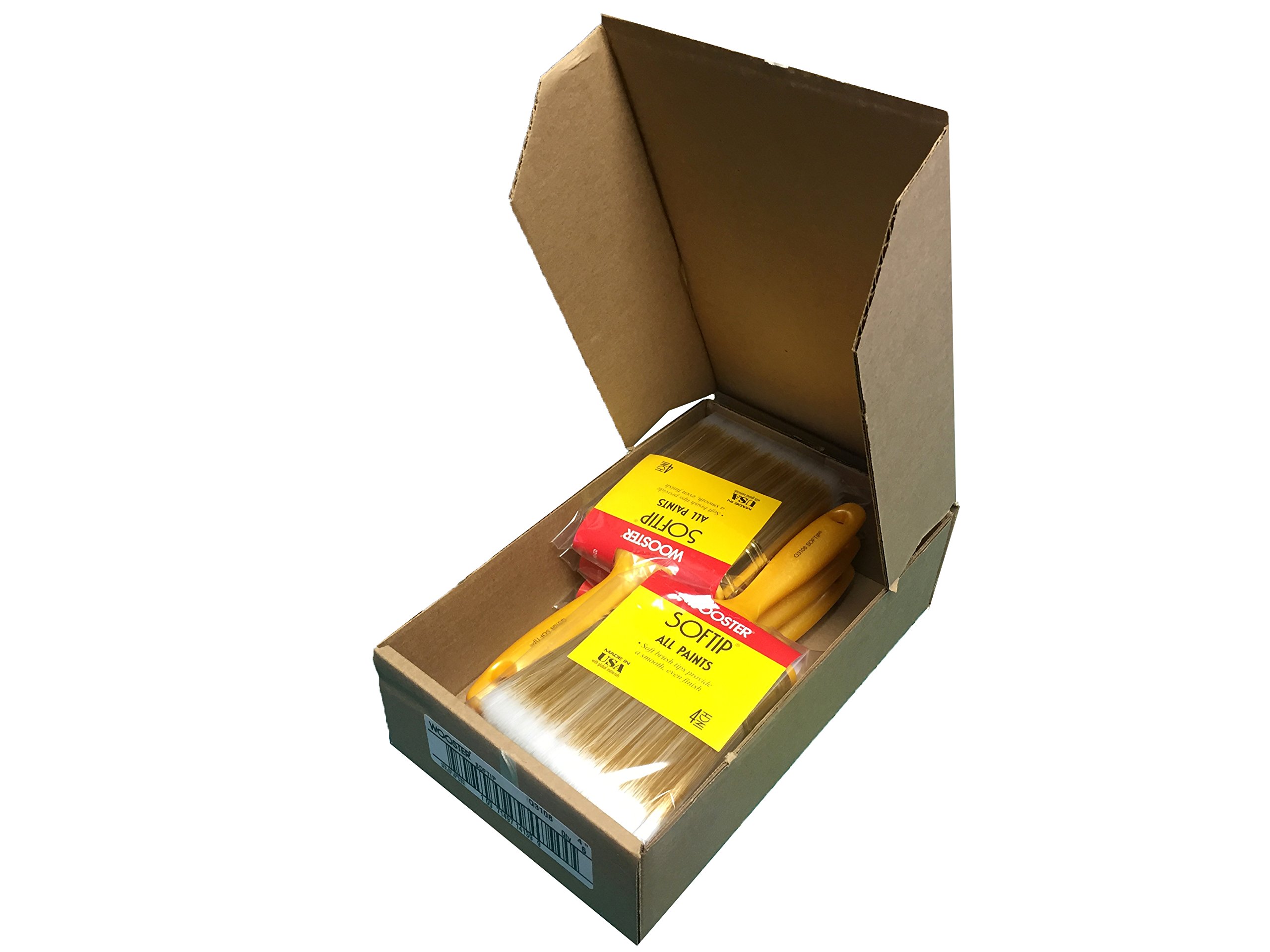 Wooster BrushQ3108-4 Softip Paintbrush, Bulk Pack of 6