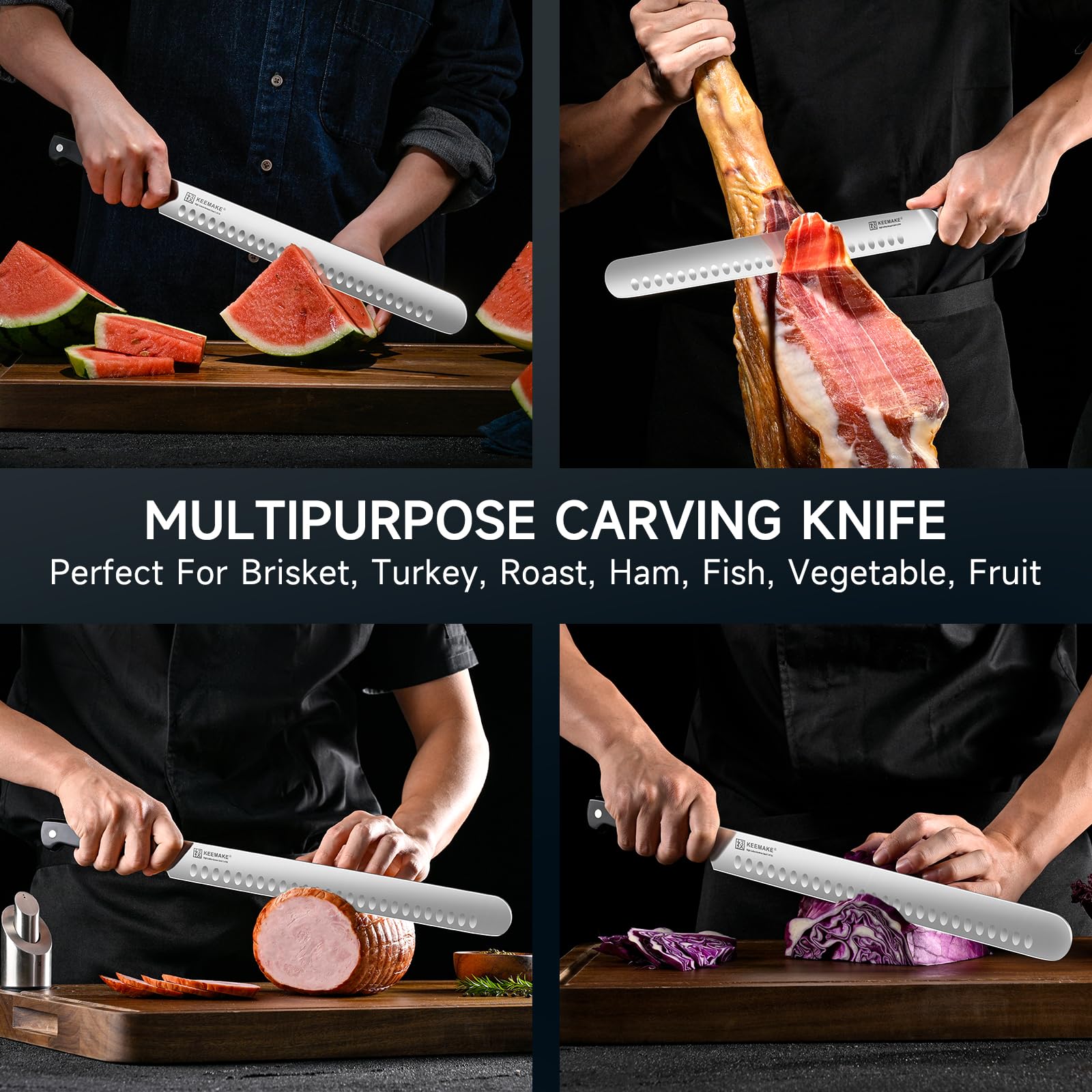 KEEMAKE Brisket Knife, 12" Carving & Slicing Knife with Ergonomic Handle — Amazon image 7