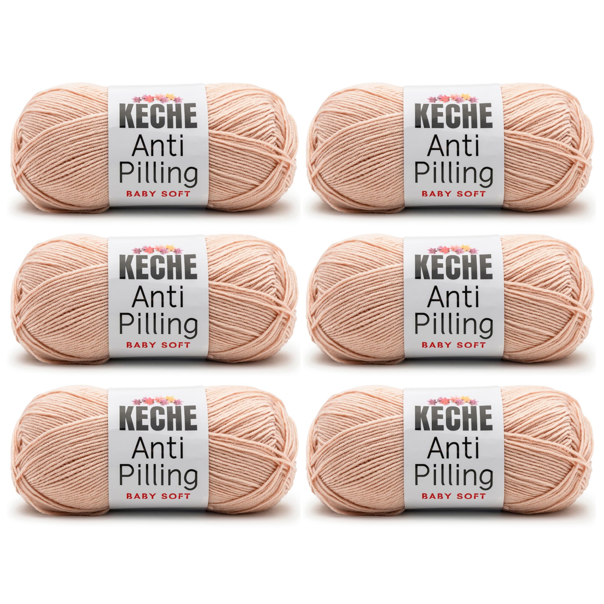 Soft DailyKnit DK Yarn, 100% Anti-Pilling Acrylic for Knitting Crocheting, Light Weight #3 (3.52 oz / 274 Yds) 1 Skein - Red — view 73