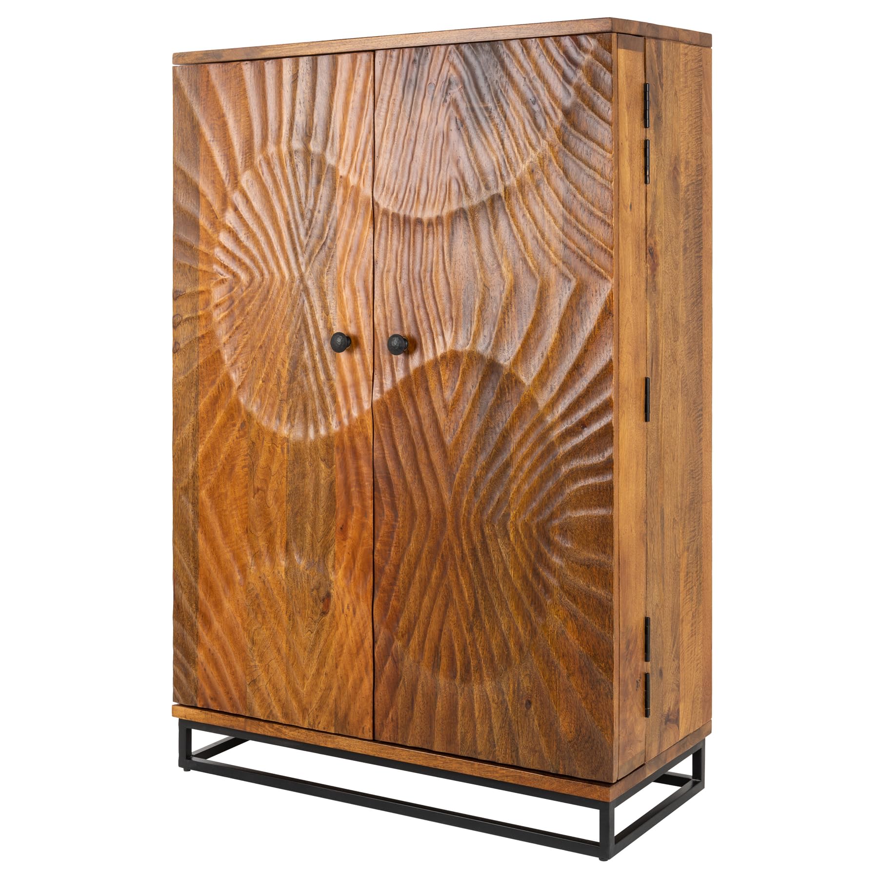 Barschrank SCORPION - 141cm - braun - Mangoholz handgefertigtes Unikat