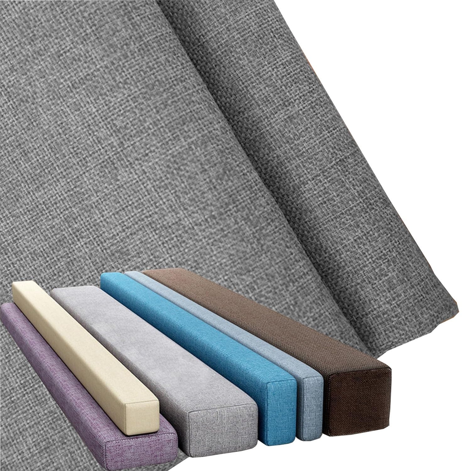 moismk Bed Gap Filler Cover Length 90/120/135/140/200 for Full Mattress, Eadboard Gap Filler Covers King with Zipper Linen Fabric Pillowcase for Headboard Gap(Grey,180x20x30cm)