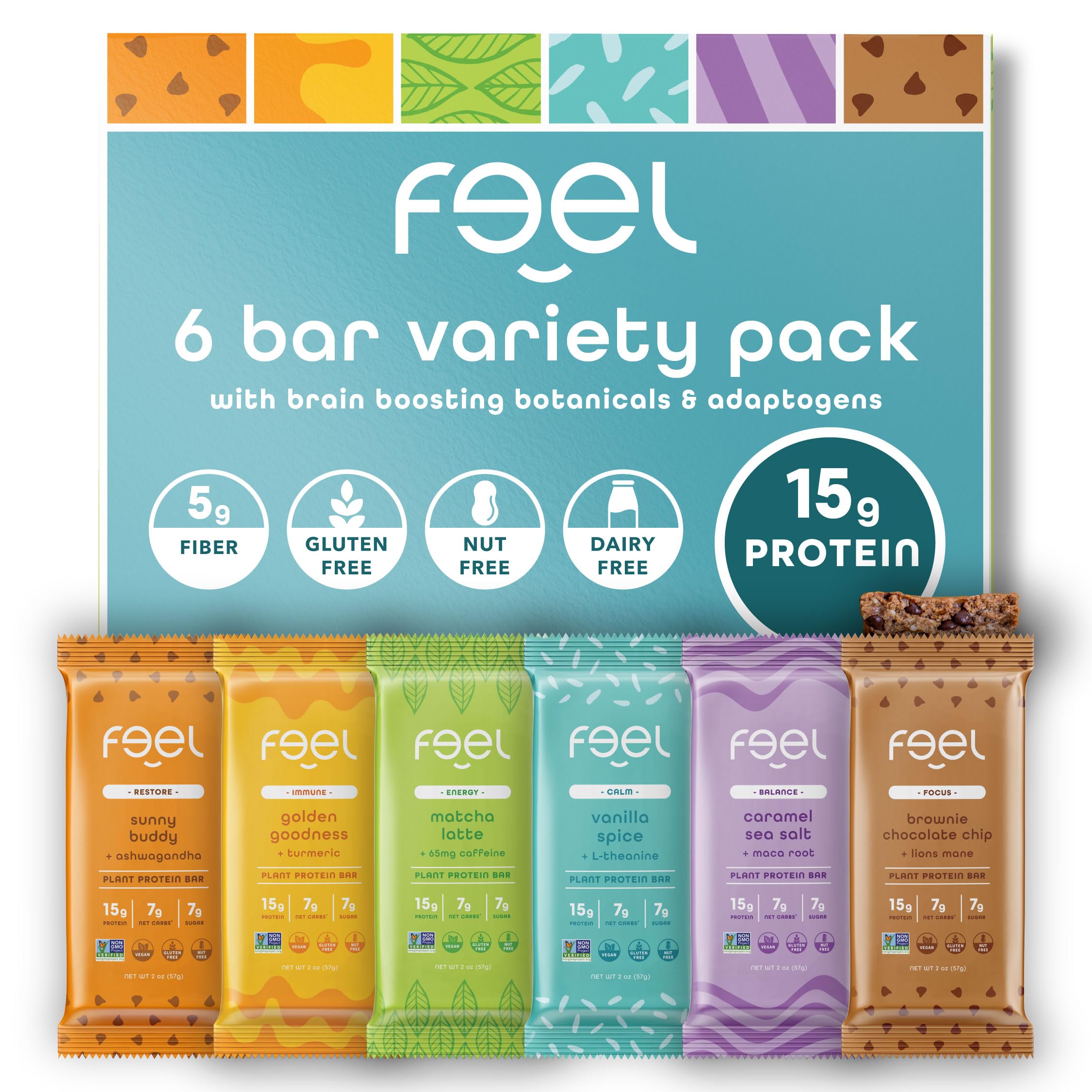 Feel Vegan Protein Bars, Variety Pack