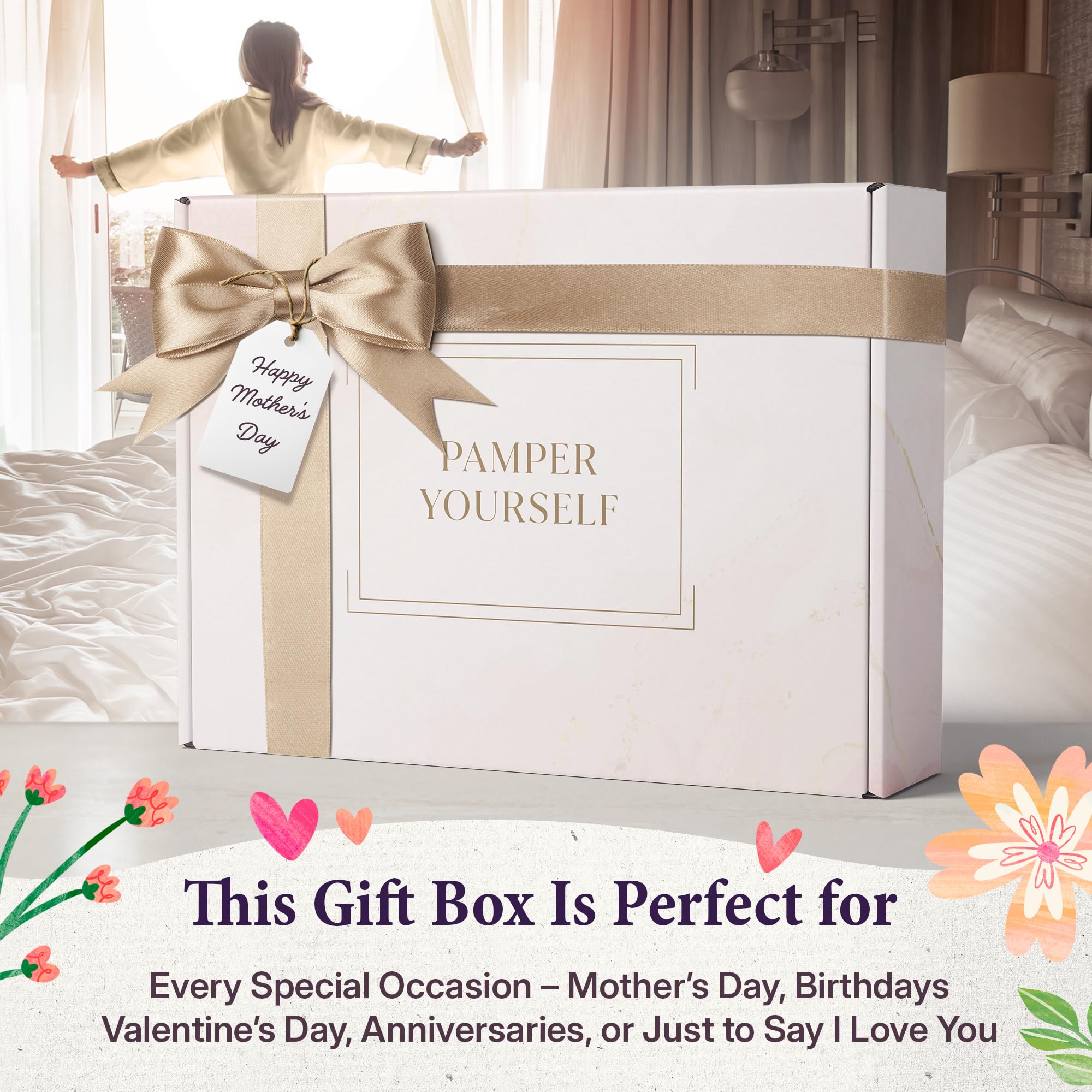 17-Piece Spa Gift Box for Women | Mother’s Day & Graduation Gift | Eye Mask, Candle, Robe, Loofa, Bath Bombs, Face Masks, Bubble Bath, Lotion, Body Wash, Bath Salt, Shampoo, Conditioner & Socks: 17 Pieces