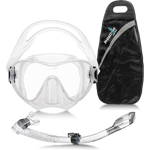 Rapido Boutique Collection Active Frameless Snorkel Mask Dry Snorkel Set - Scuba Snorkeling Mask Combo Kit with Carry Bag for Men and Women