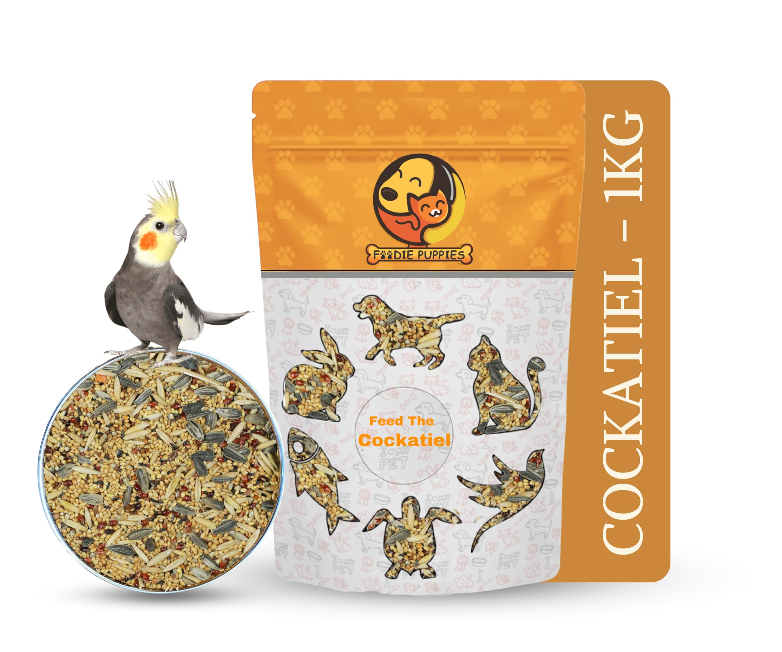 Foodie Puppies Bird Food for Cockatiels - (1kg, Pouch) | Natural and Healthy Premium Mix Seeds, Kangni, Yellow Proso, Browntop, Sunflower, Oats, Pearls | Daily Birds Food Seeds for All Life Stages-picture-31