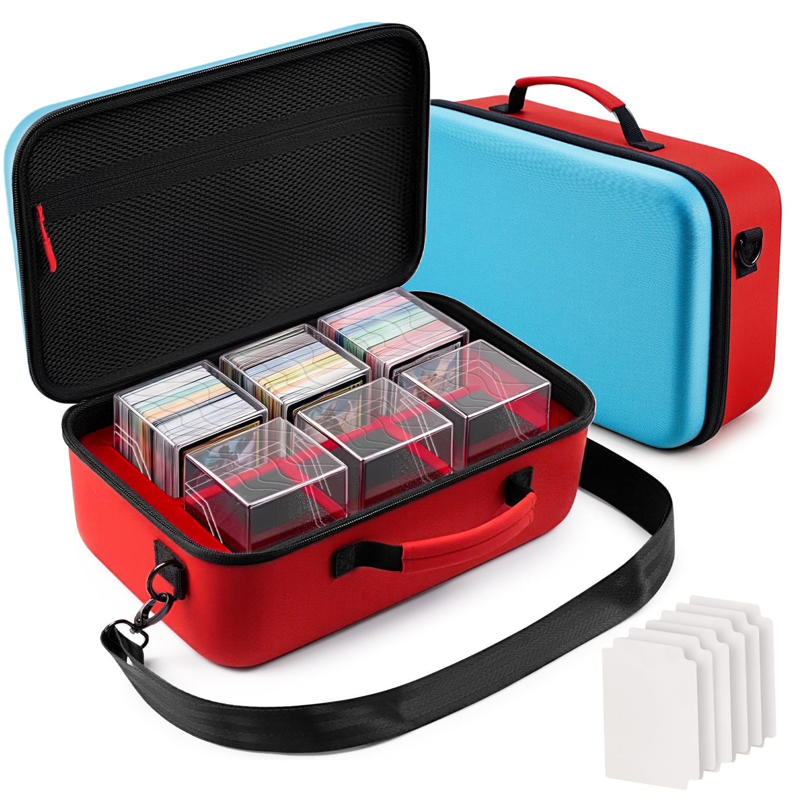 Boîte de rangement pour cartes à collectionner MTG, lot de 6 étuis transparents Commander pouvant contenir plus de 600 cartes à pochettes avec 6 intercalaires, convient pour CCG TCG Sports