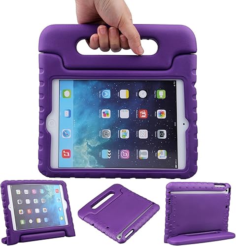 LEFON Funda para iPad Mini a prueba de golpes, con asa convertible, ligera, súper protectora, para Apple iPad Mini 3 generaciónMini 2Mini 1 (morado)