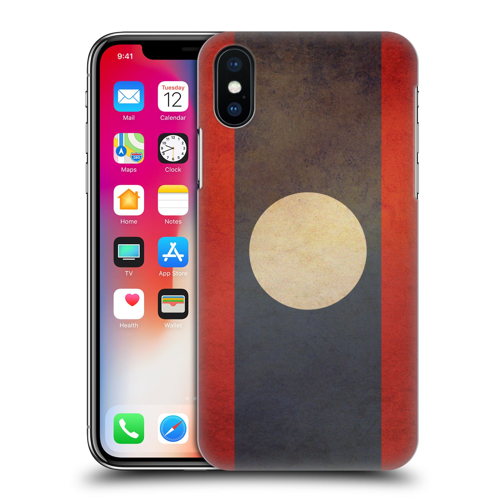 Coque iPhone XS rigide Head Case Designs Laos drapeau d'époque finition premium - 7