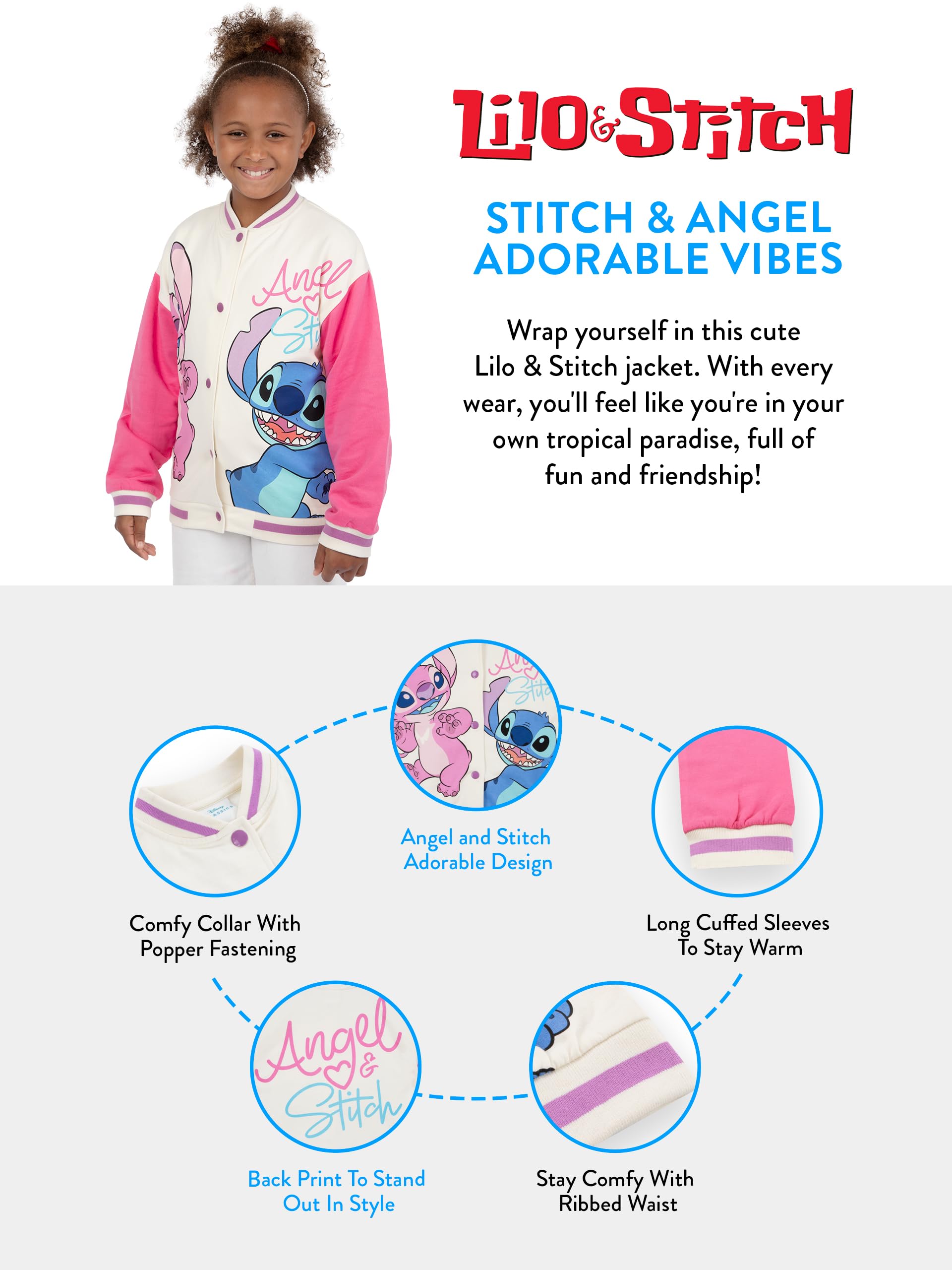 Disney Lilo Und Stitch Jacke | Bomberjacke Stitch Und Angel | Mädchen Jacke