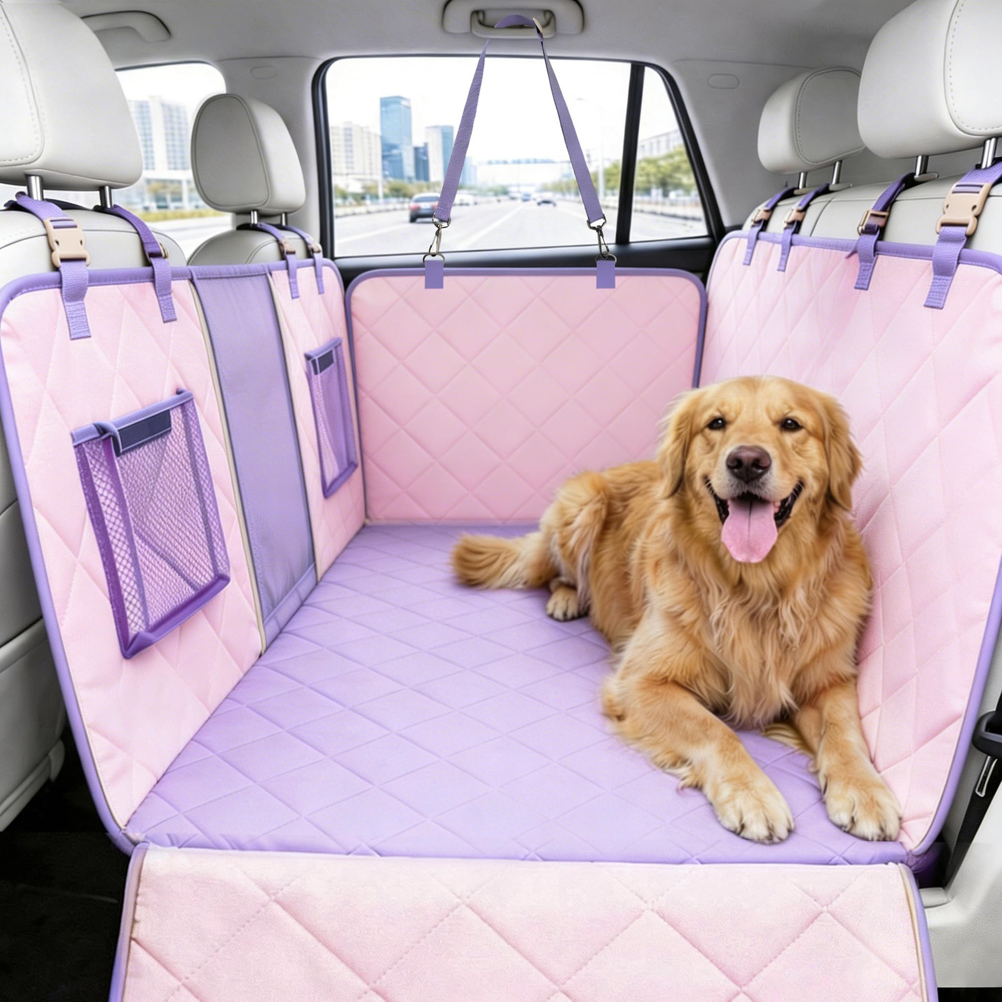 BELLA & PAL Back Seat Extender for Dogs Hard Bottom