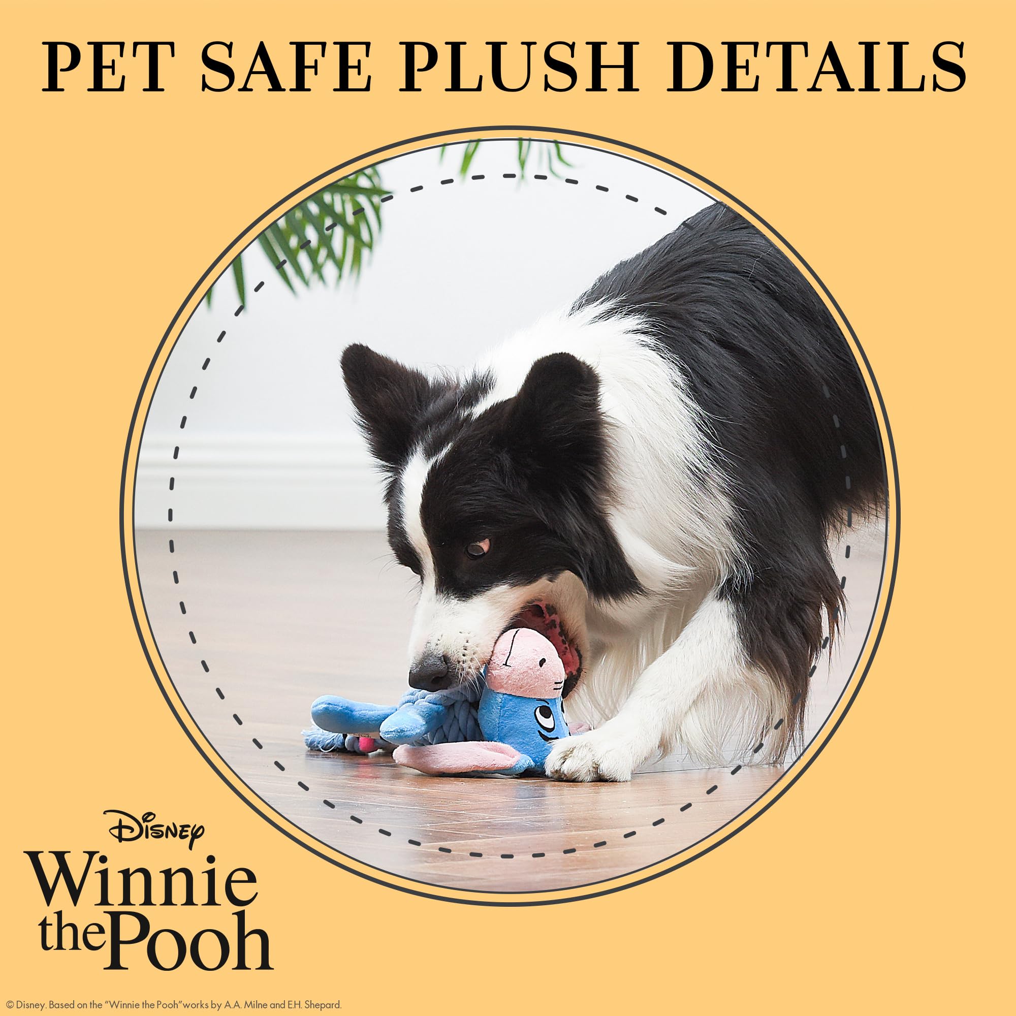 Disney for Pets Winnie Puuh I-Aah Seil-Haustierspielzeug | Disney Hundespielzeug | Seilspielzeug für Hunde, inspiriert von Winnie Puuh, 20,3 cm